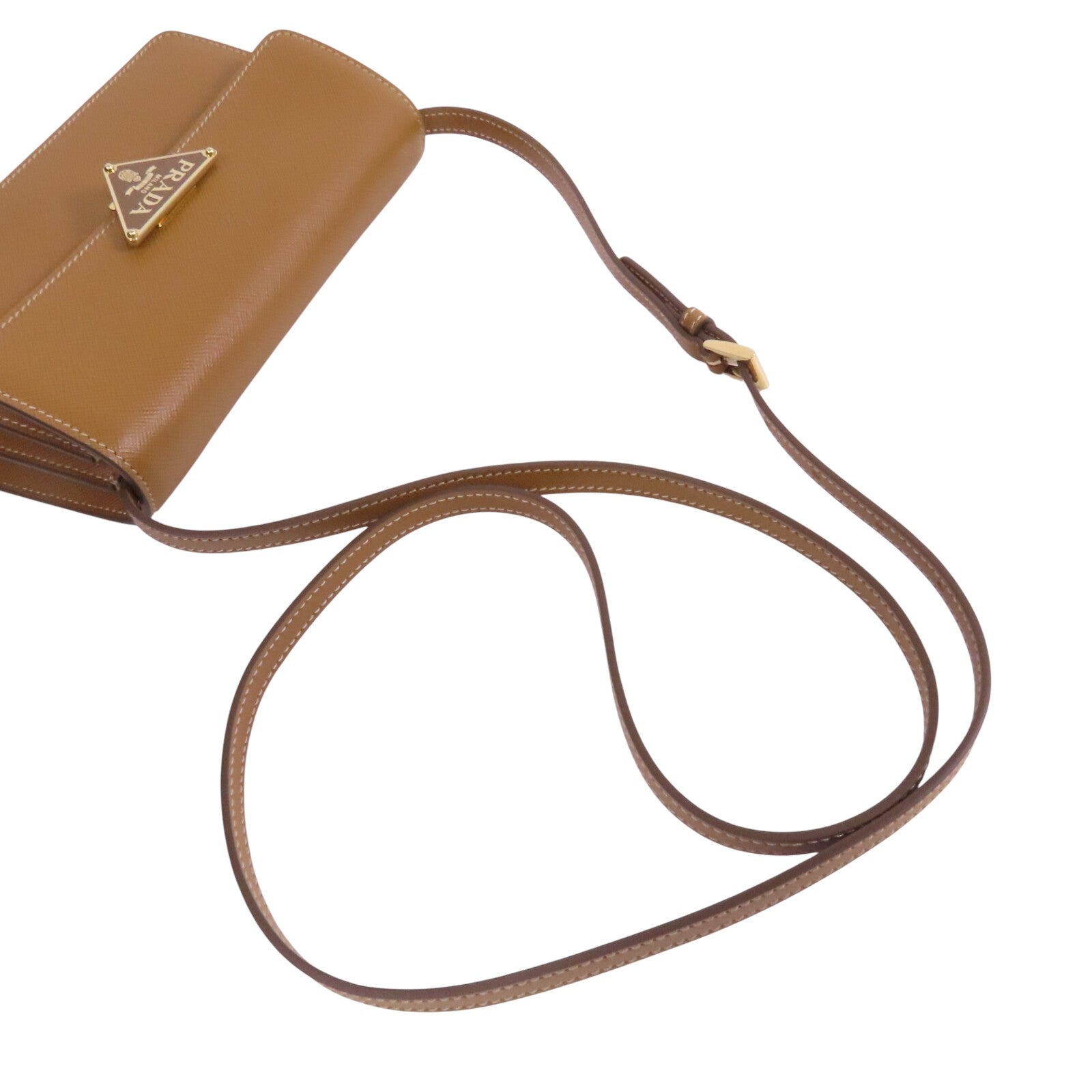 PRADA Saffiano皮革Mini Saffiano金扣肩背袋