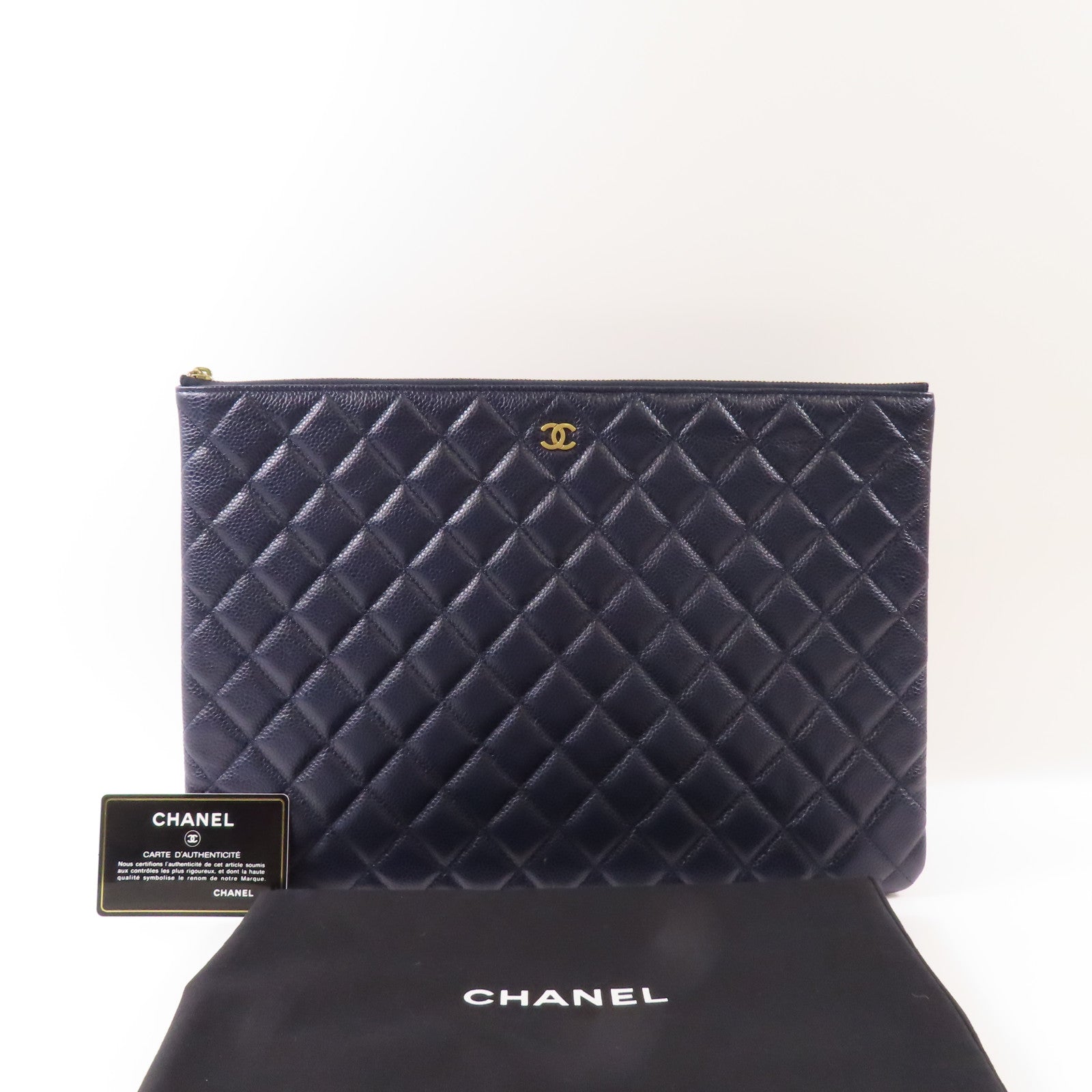 CHANEL 牛皮皮革Clutch/Pouch金扣手拿包