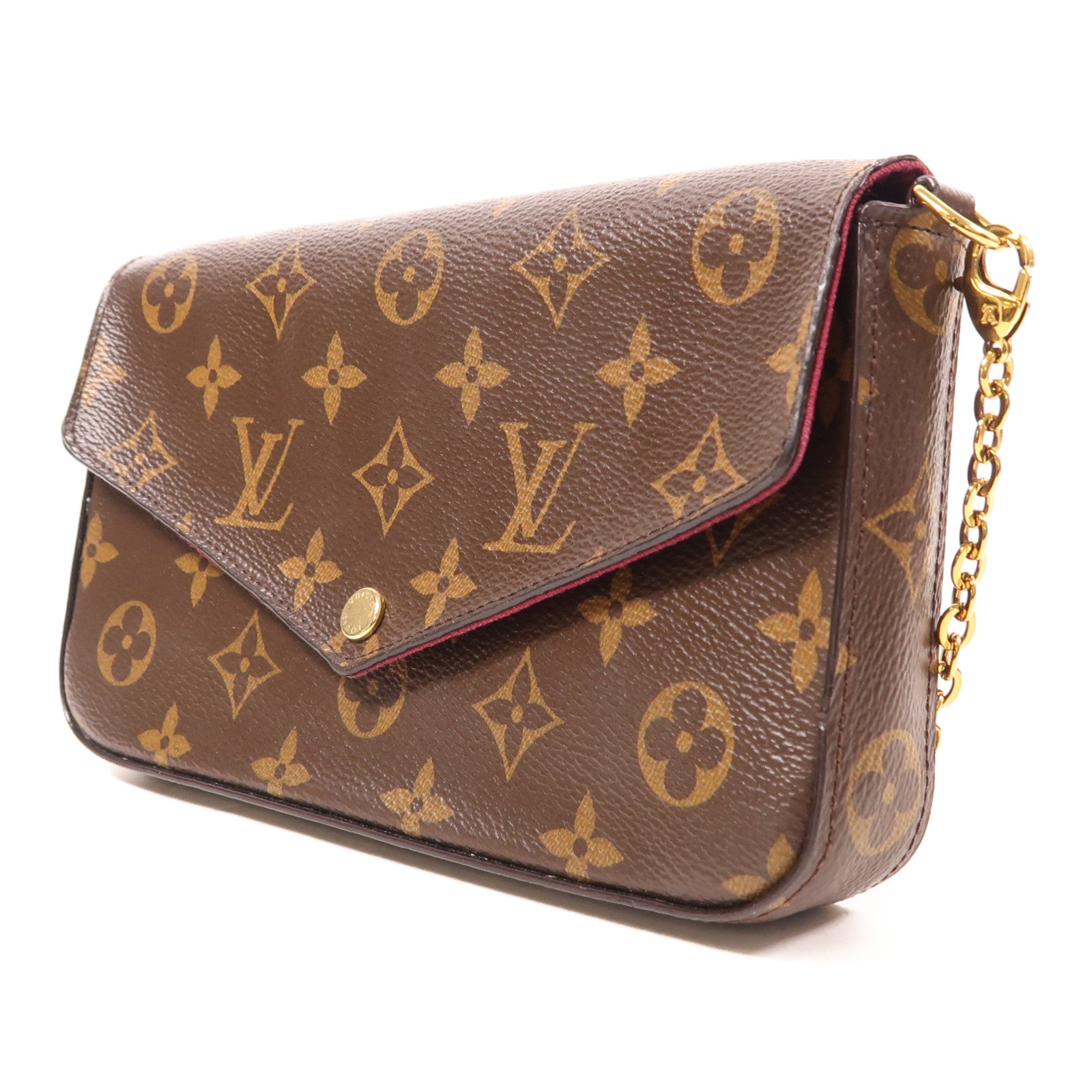 LOUIS VUITTON Monogram Pochette Felicie金扣鏈帶肩背袋