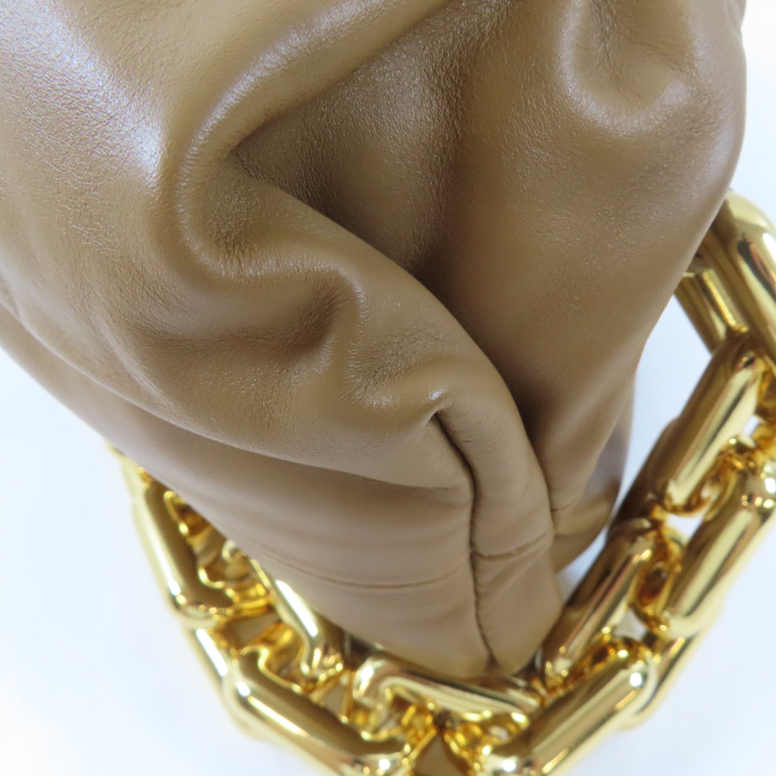 BOTTEGA VENETA 【激減優惠】牛皮皮革Chain Shoulder Bag金扣肩背袋啡色