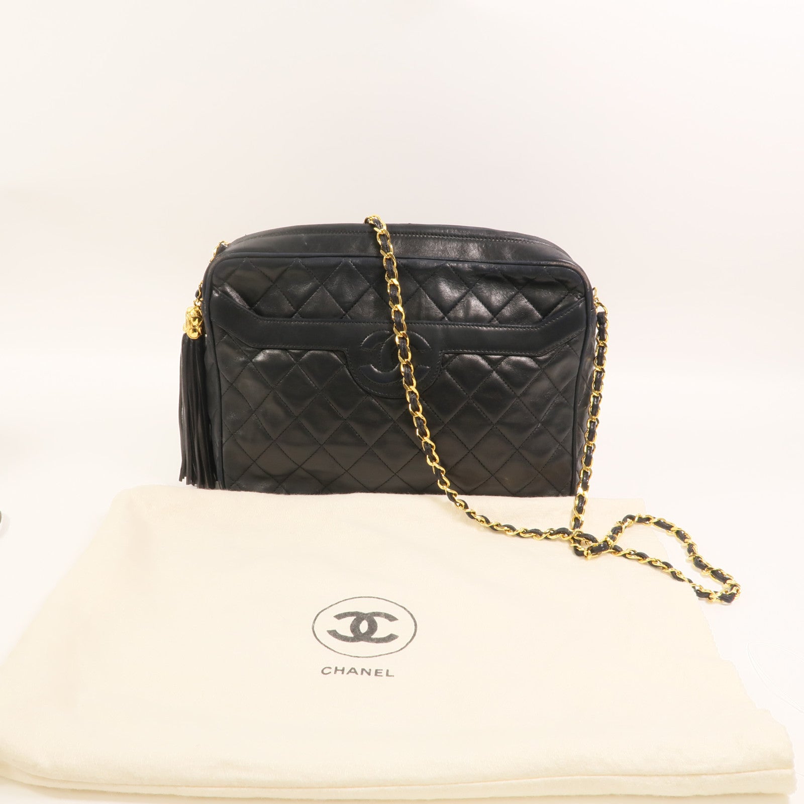 CHANEL 羊皮皮革Vintage鏈帶肩背袋
