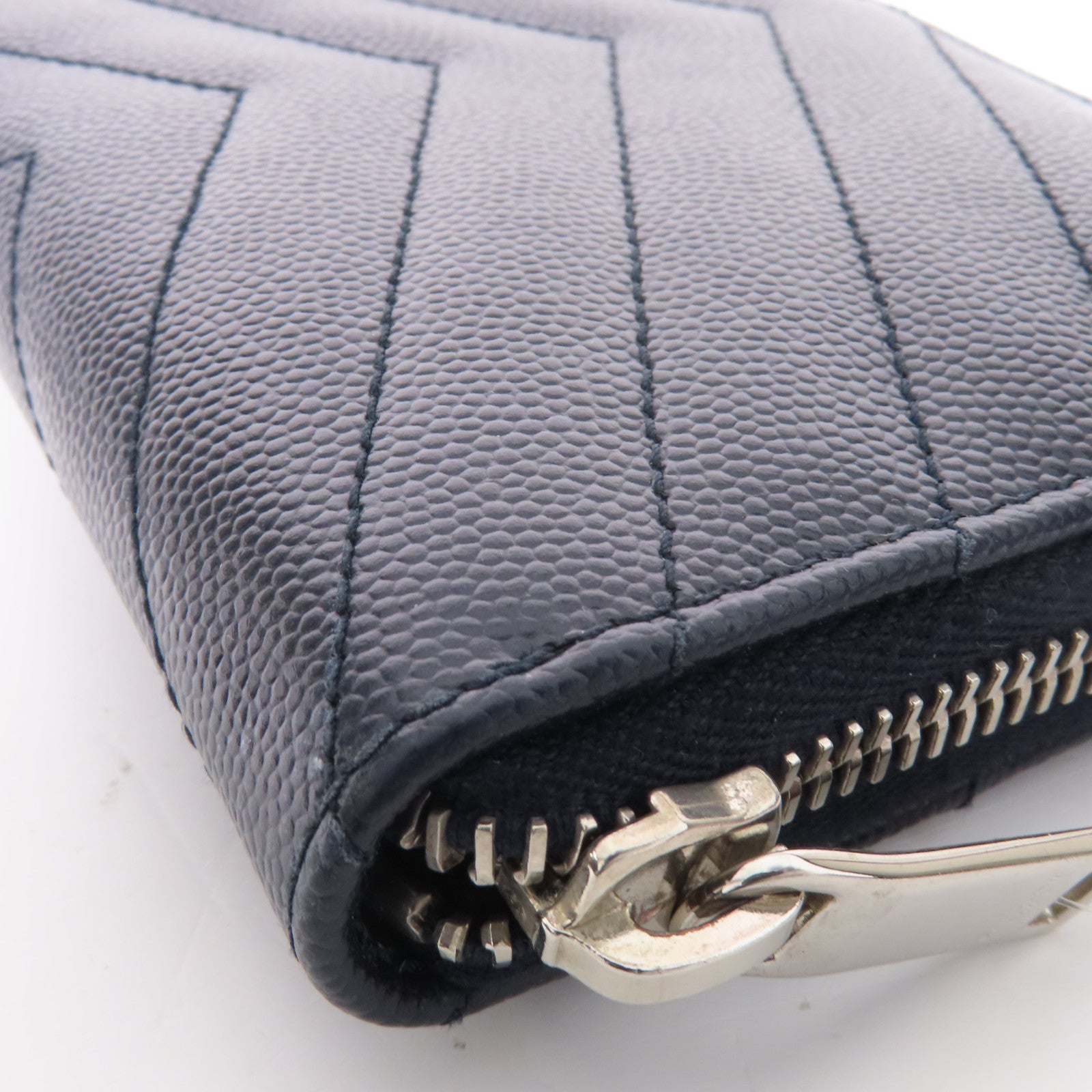 SAINT LAURENT 牛皮皮革Wallet銀扣錢包