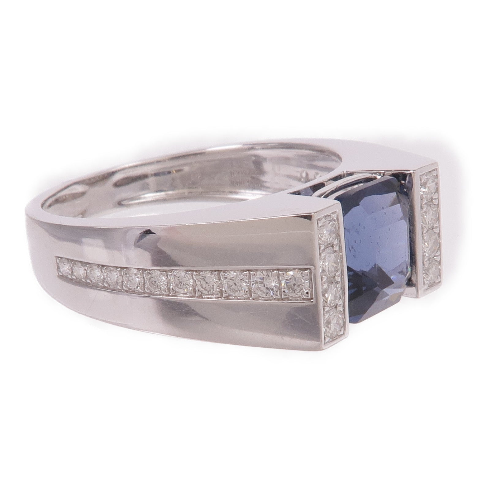 JEWELRY 18K白金Spinel Diamond Ring尖晶石/鑽石戒指US#11