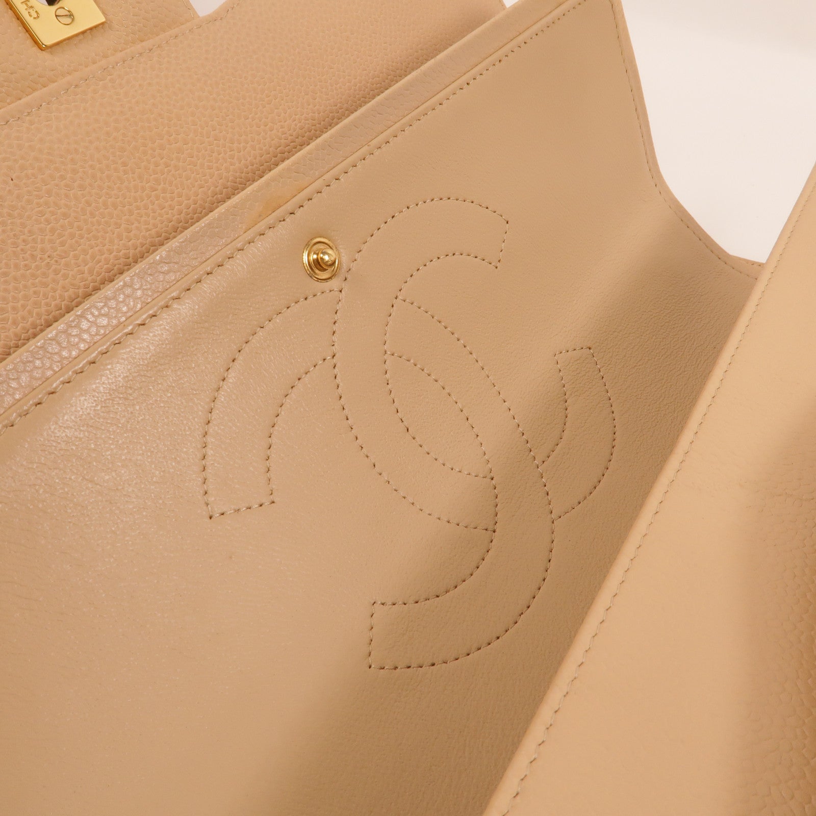 CHANEL 牛皮皮革Large Classic鏈帶肩背袋