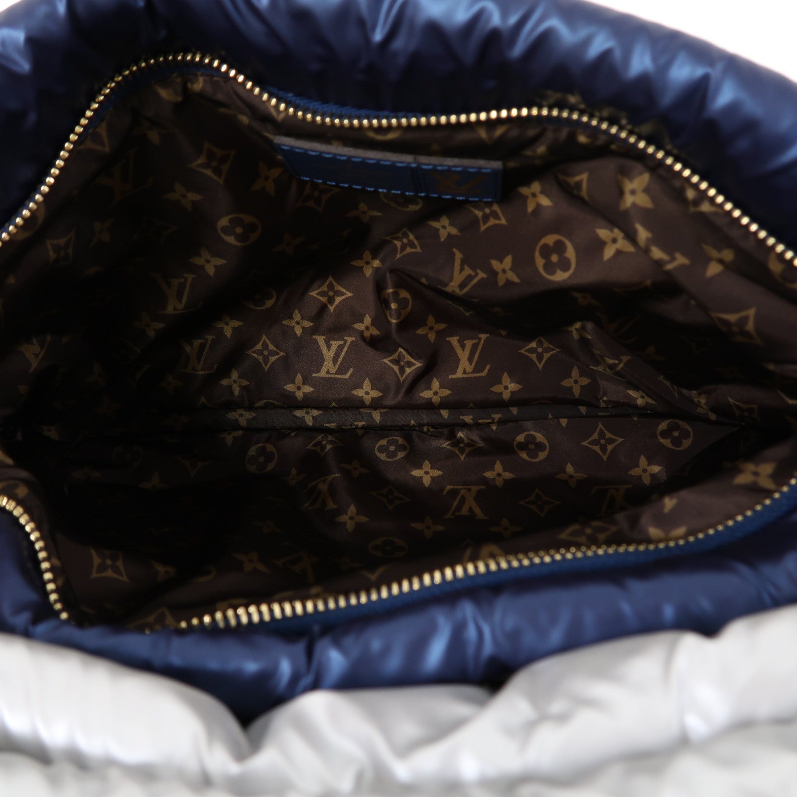 LOUIS VUITTON 尼龍Maxi Multi Pochette Accessoires金扣肩背袋深藍色/銀色