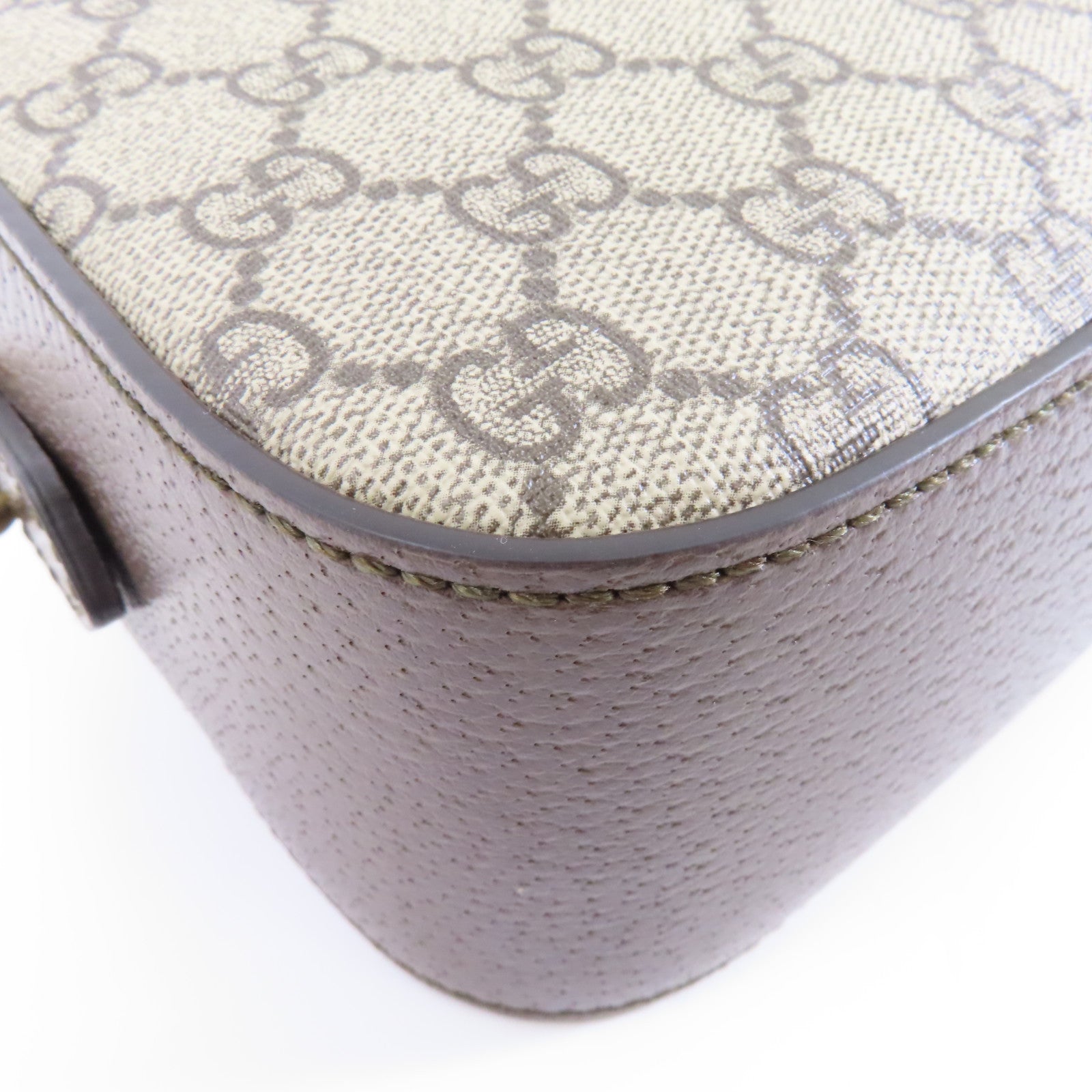 GUCCI 塗層帆布Neo Vintage GG Supreme金扣肩背袋棕色