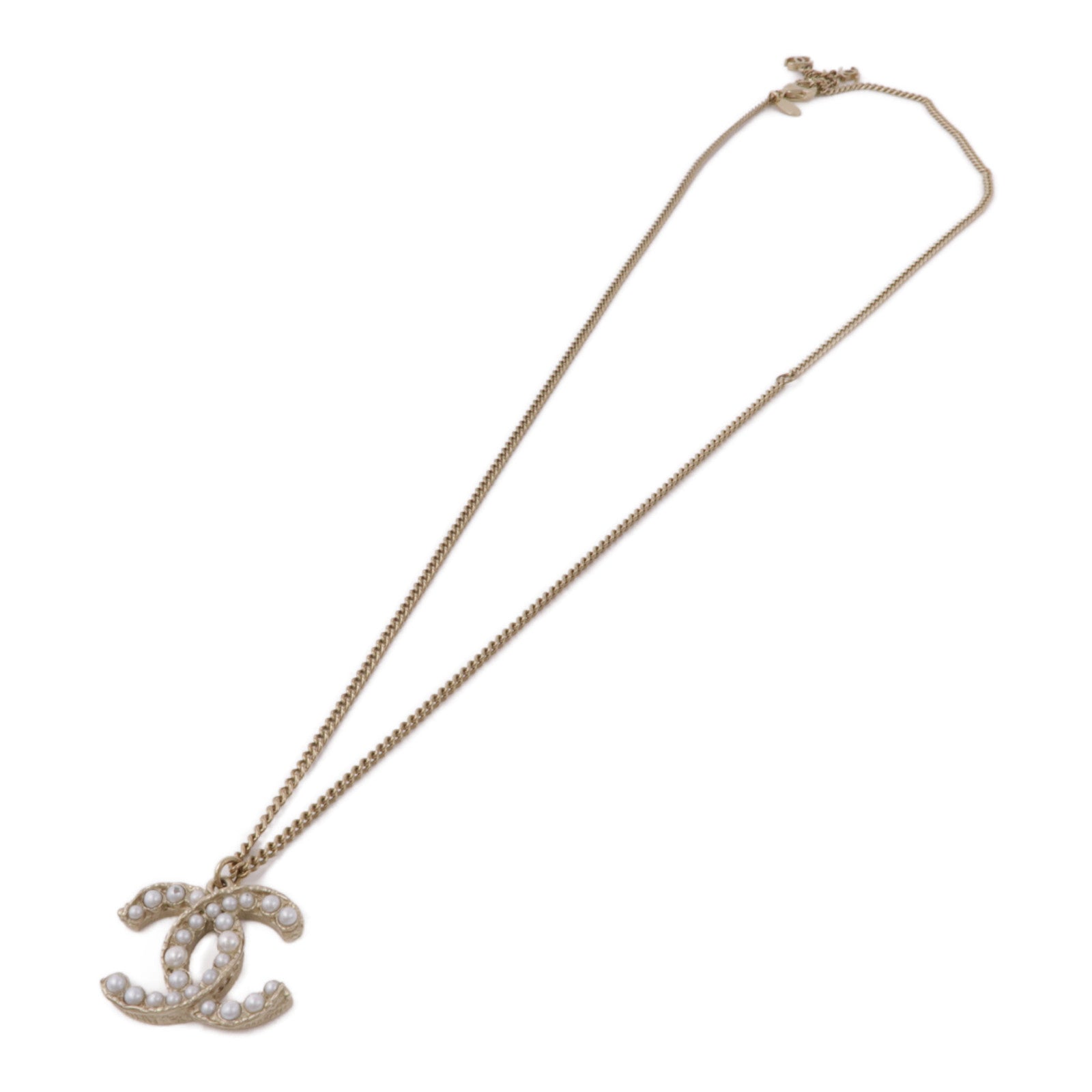 CHANEL CC GHW Necklace Metal Gold