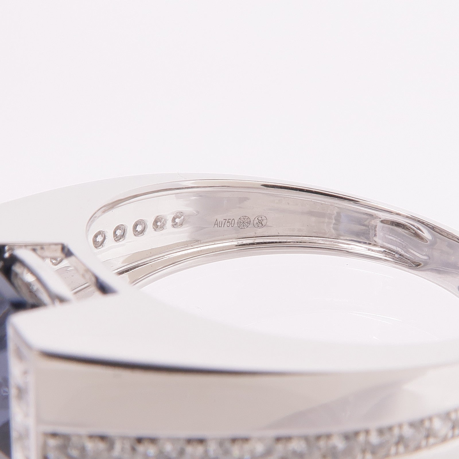 JEWELRY 18K白金Spinel Diamond Ring尖晶石/鑽石戒指US#11