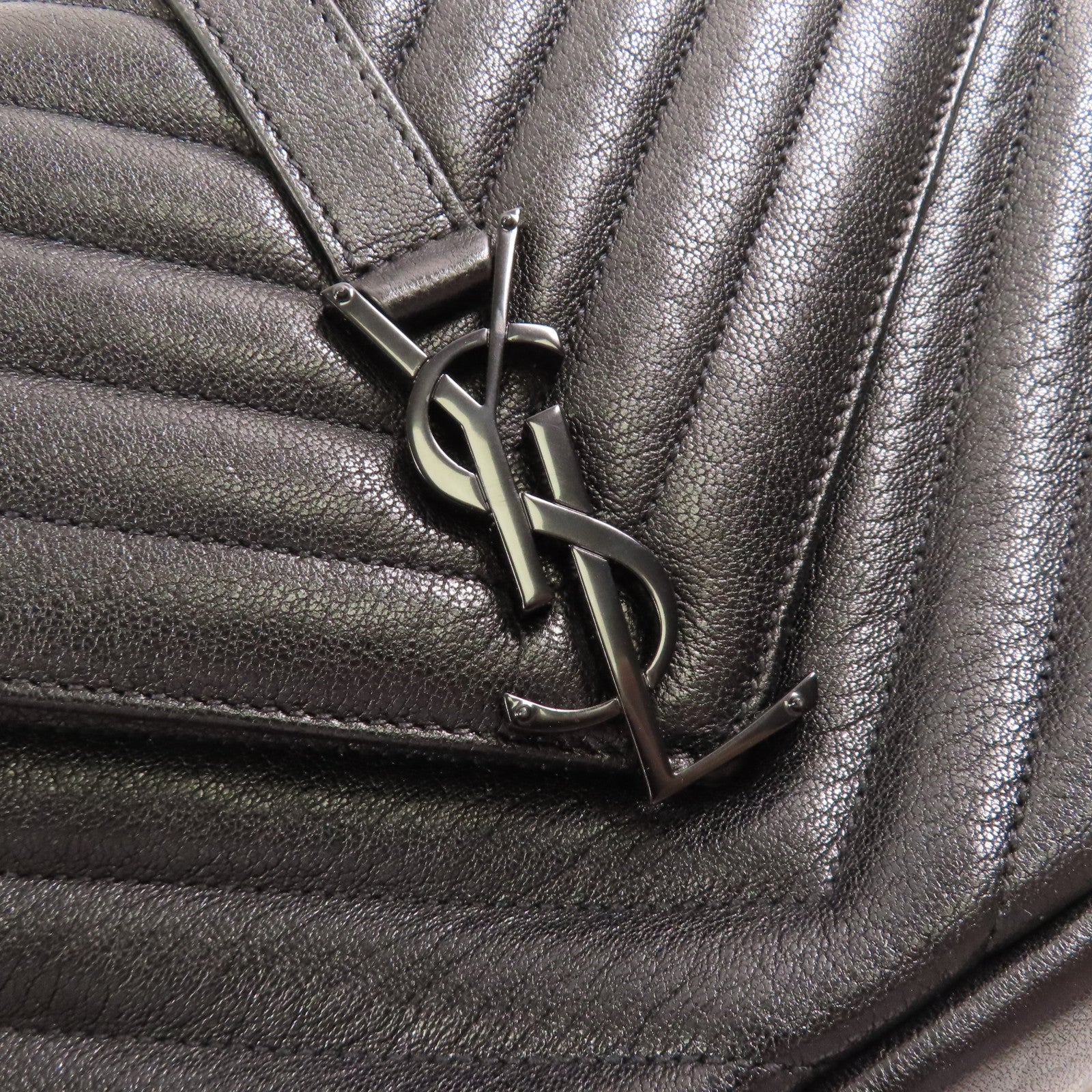 SAINT LAURENT 牛皮皮革College 2 Way Bag鏈帶手挽肩背兩用袋
