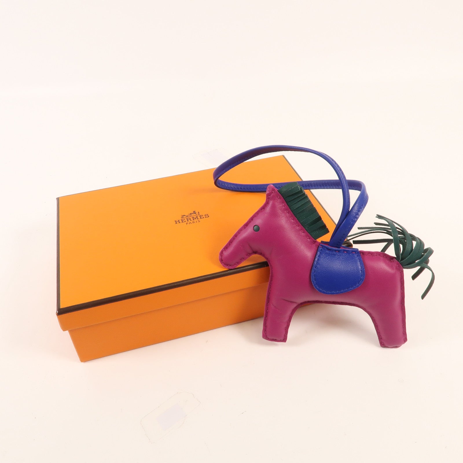 HERMES Milo皮革Rodeo MM掛飾Purple