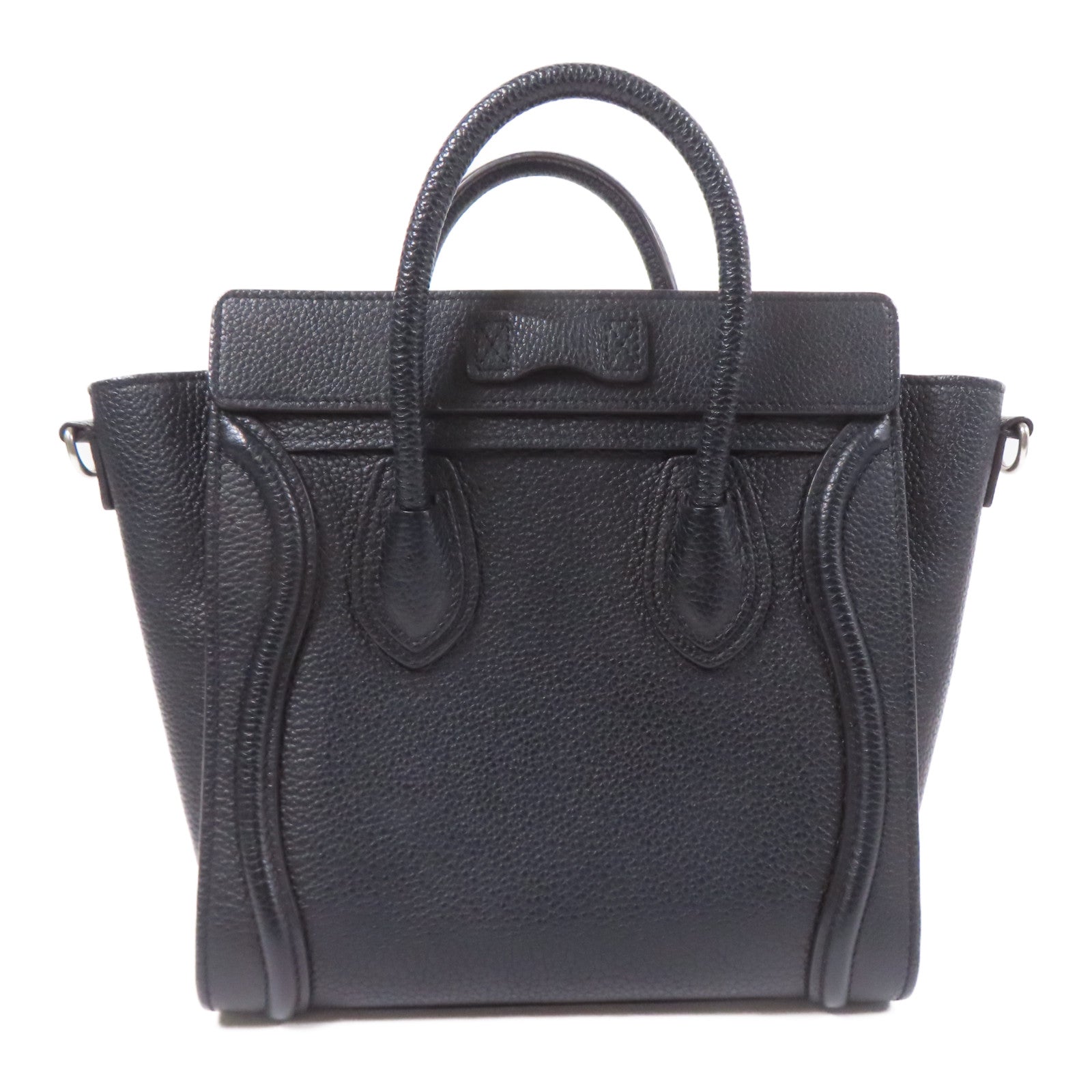 CELINE 牛皮皮革Nano Luggage銀扣手挽肩背兩用袋