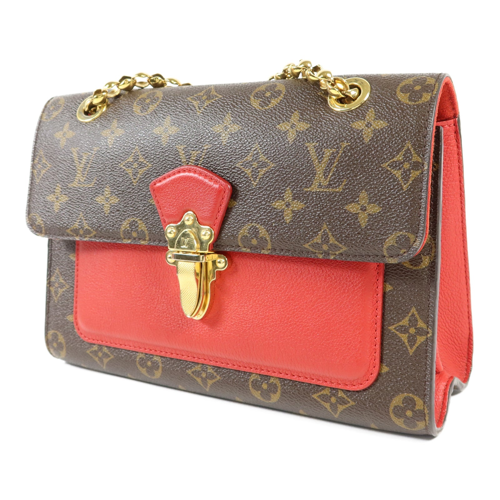 LOUIS VUITTON Monogram Victoire金扣鏈帶肩背袋