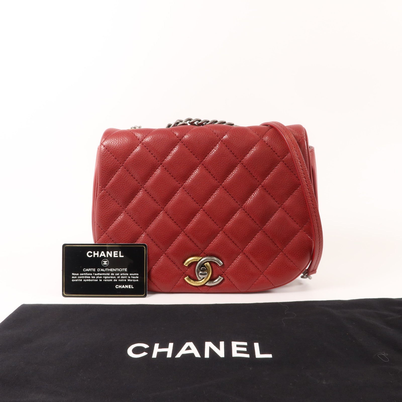 CHANEL 牛皮皮革Chain Shoulder鏈帶肩背袋