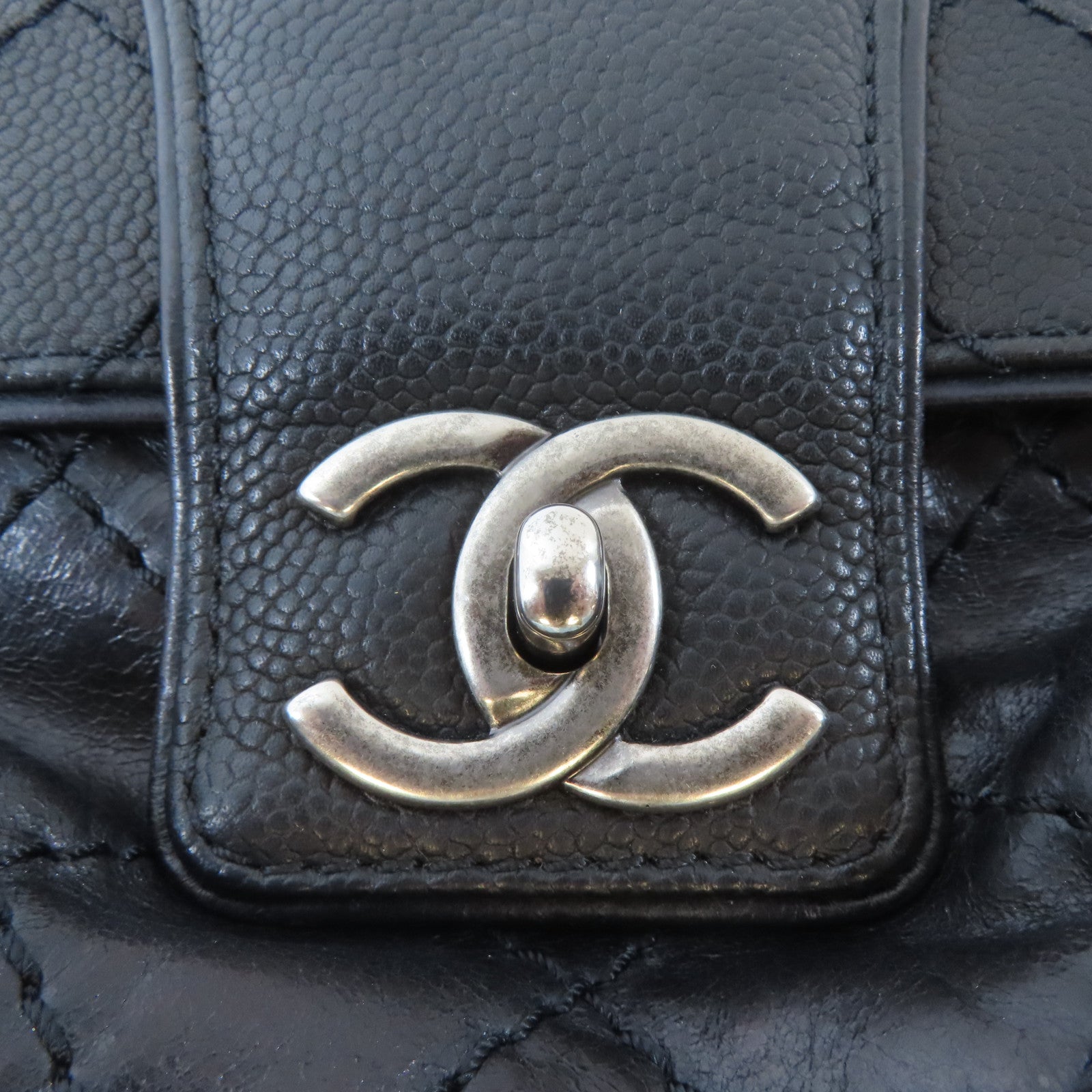 CHANEL 菱格牛皮皮革Chain Shoulder Bag鏈帶肩背袋黑色