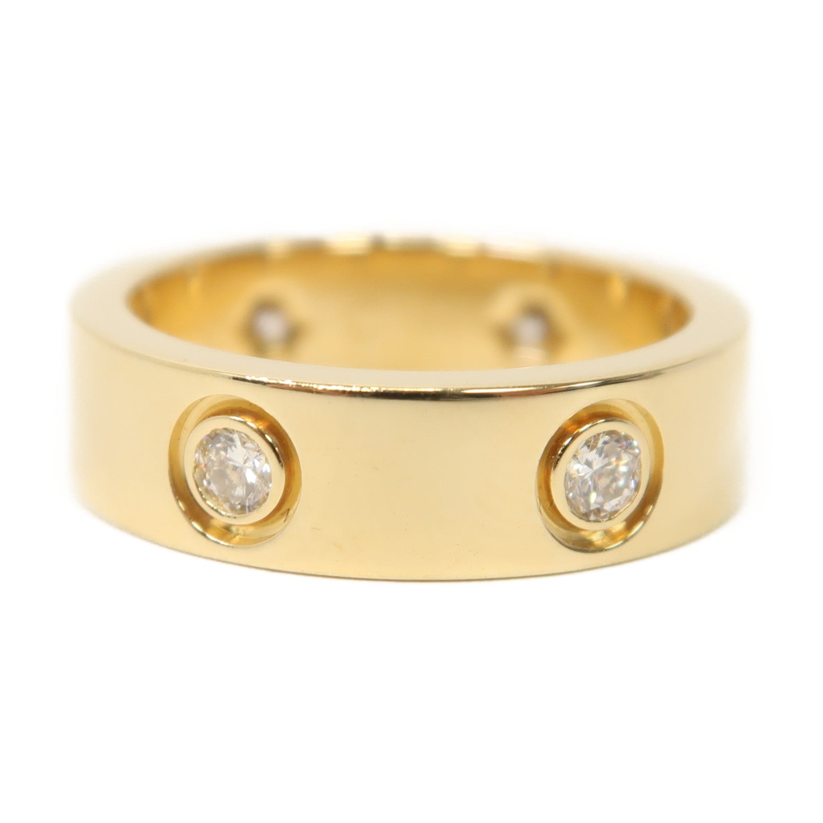 CARTIER 【激減優惠】18K黃金Love Diamond Ring鑽石戒指Cartier#51/US#5.75