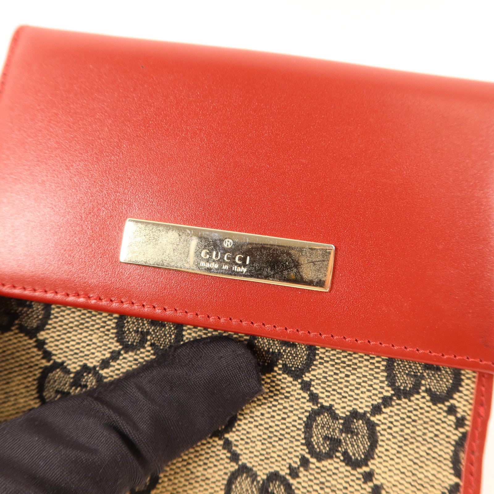GUCCI 帆布Bifold Wallet金扣錢包