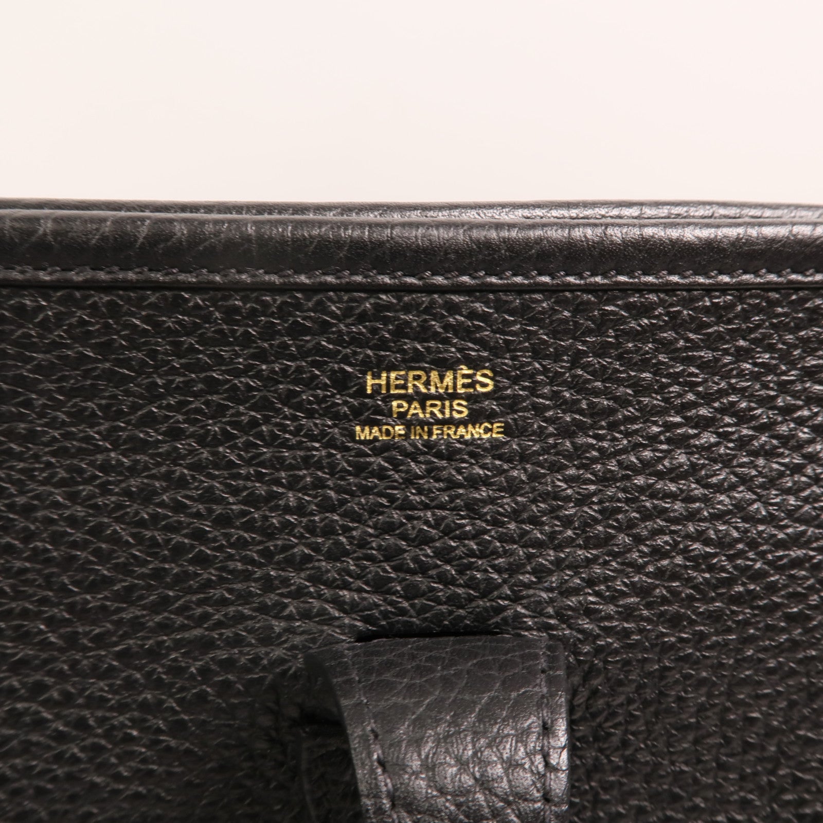HERMES Clemence皮革Evelyne PM金扣肩背袋Noir