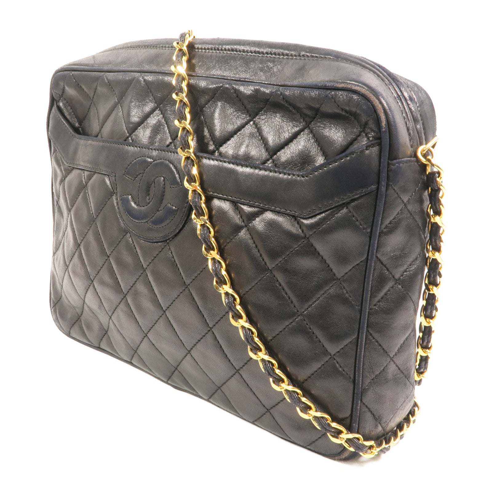 CHANEL 羊皮皮革Vintage鏈帶肩背袋
