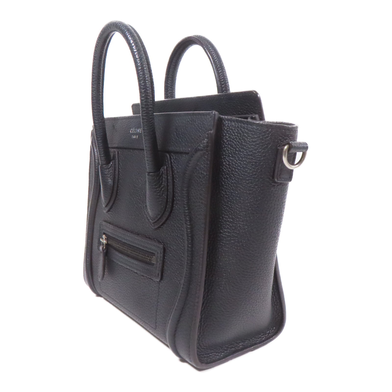 CELINE 牛皮皮革Nano Luggage銀扣手挽肩背兩用袋