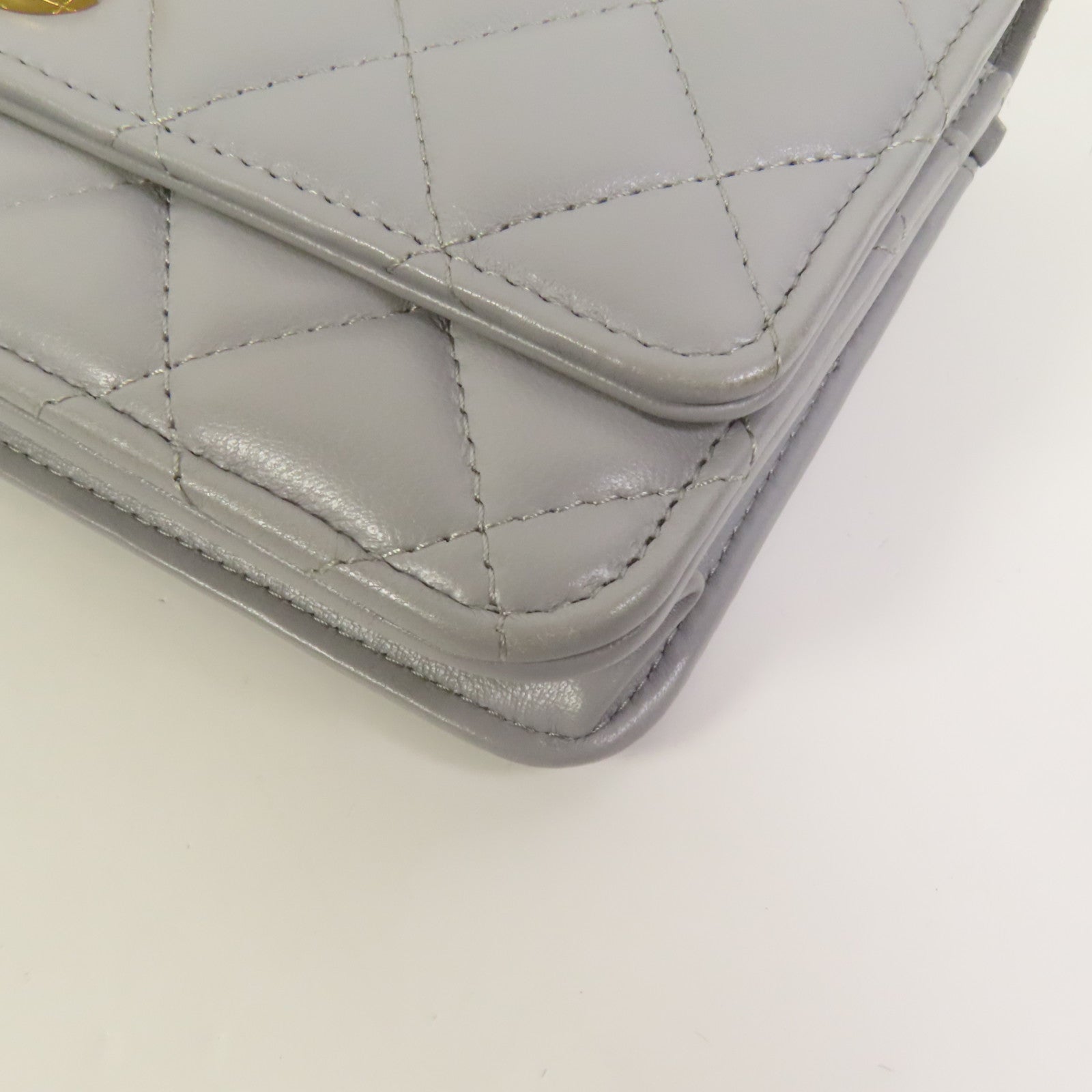 CHANEL 羊皮皮革Wallet On Chain金扣鏈帶肩背袋