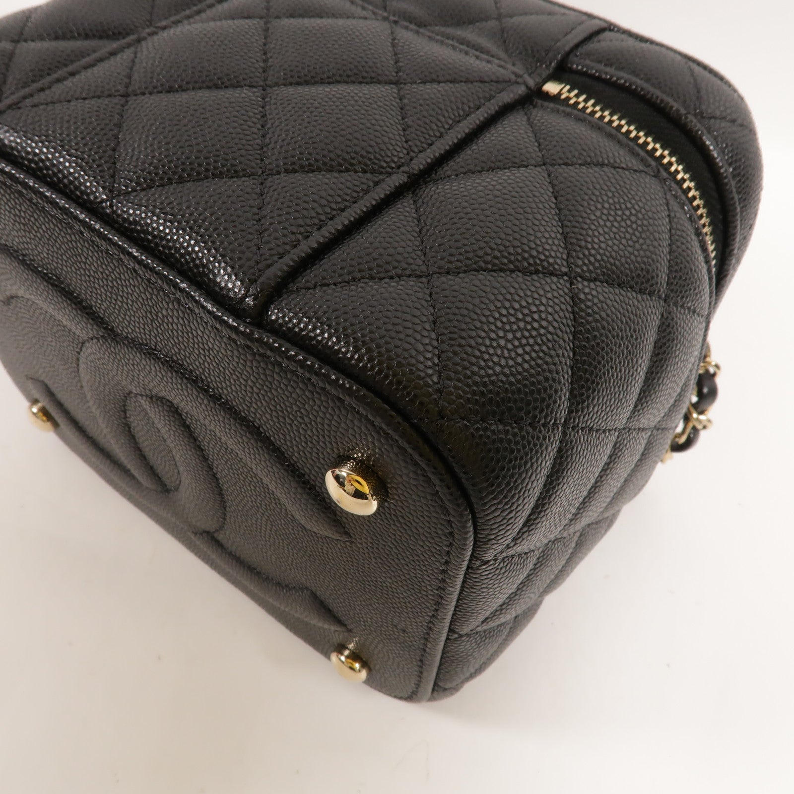 CHANEL 牛皮皮革Vanity Case鏈帶肩背袋