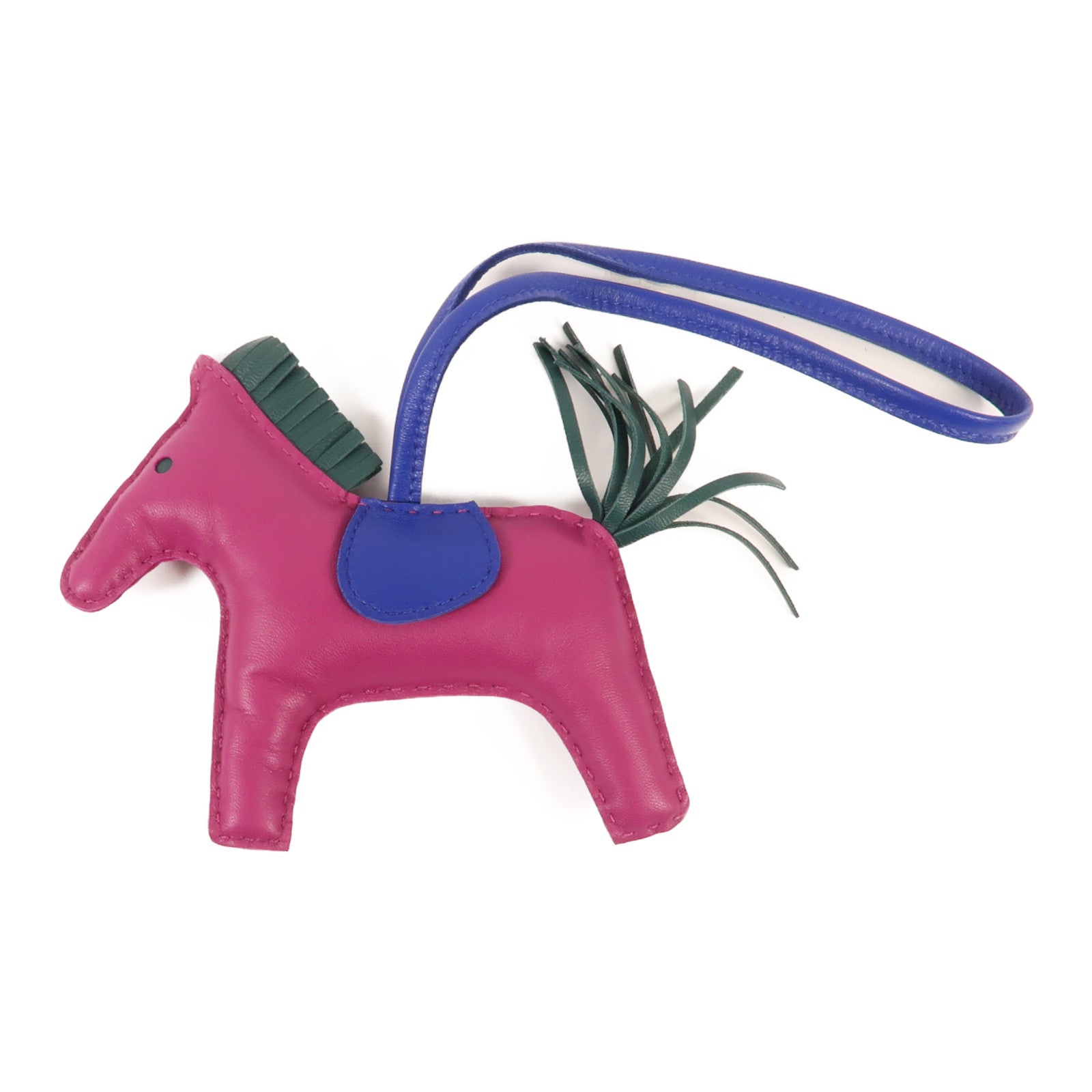 HERMES Milo皮革Rodeo MM掛飾Purple