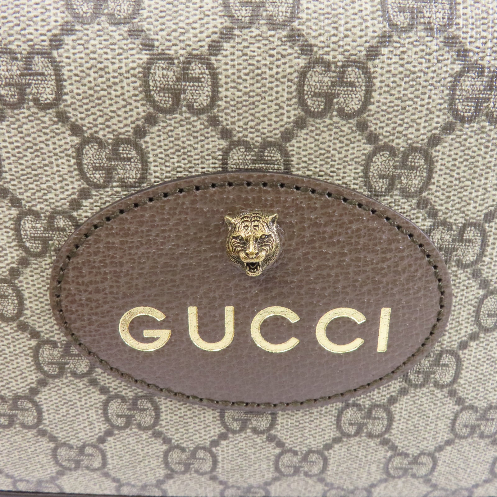 GUCCI 塗層帆布Neo Vintage GG Supreme金扣肩背袋棕色