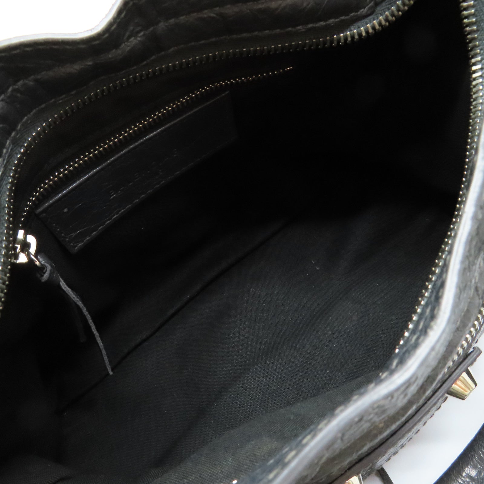 BALENCIAGA 牛皮皮革Mini City銀扣手挽肩背兩用袋灰色