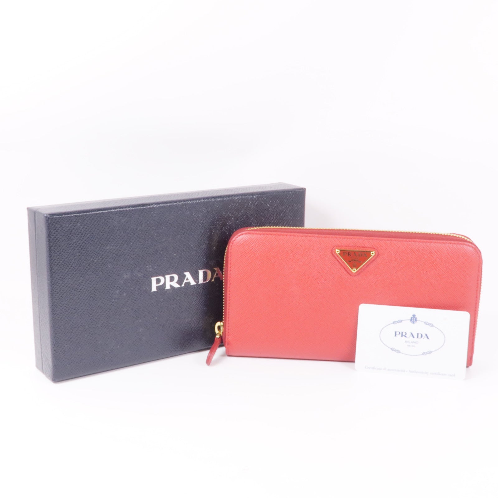 PRADA 【激減優惠】Saffiano皮革Long Wallet金扣長錢包