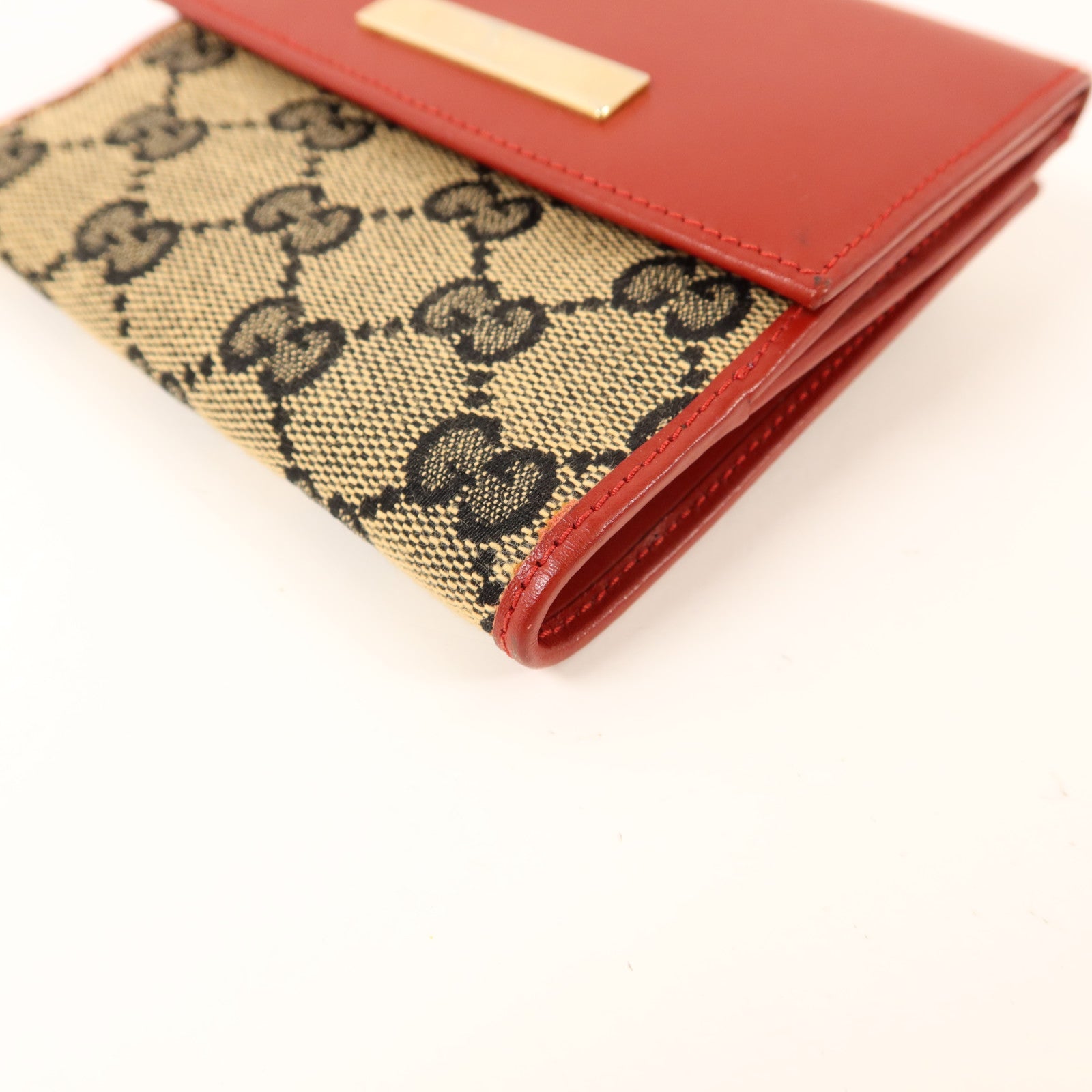 GUCCI 帆布Bifold Wallet金扣錢包