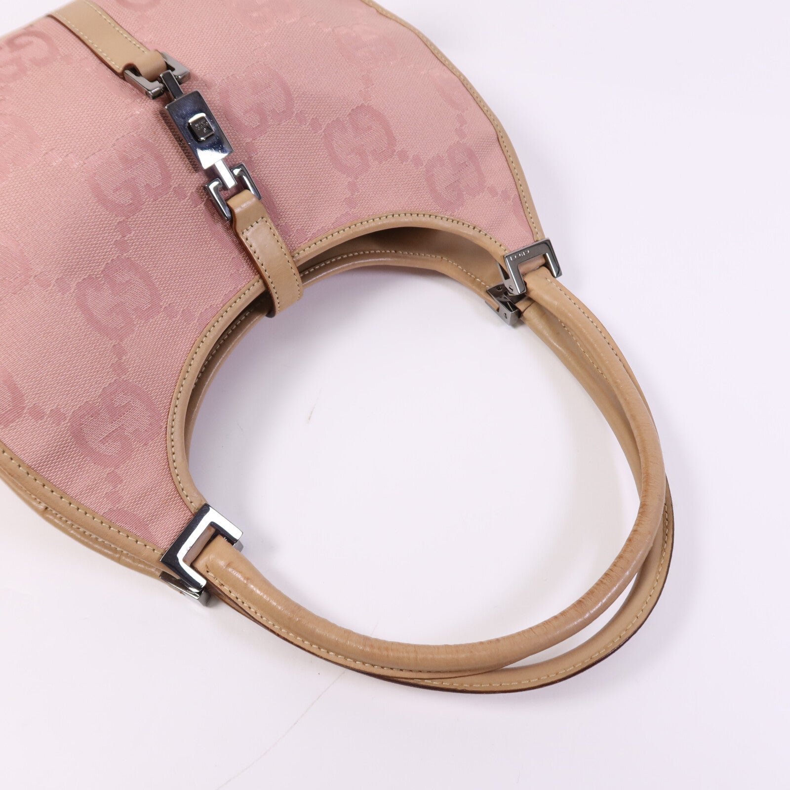 GUCCI 帆布Vintage Jackie Bag銀扣手挽袋