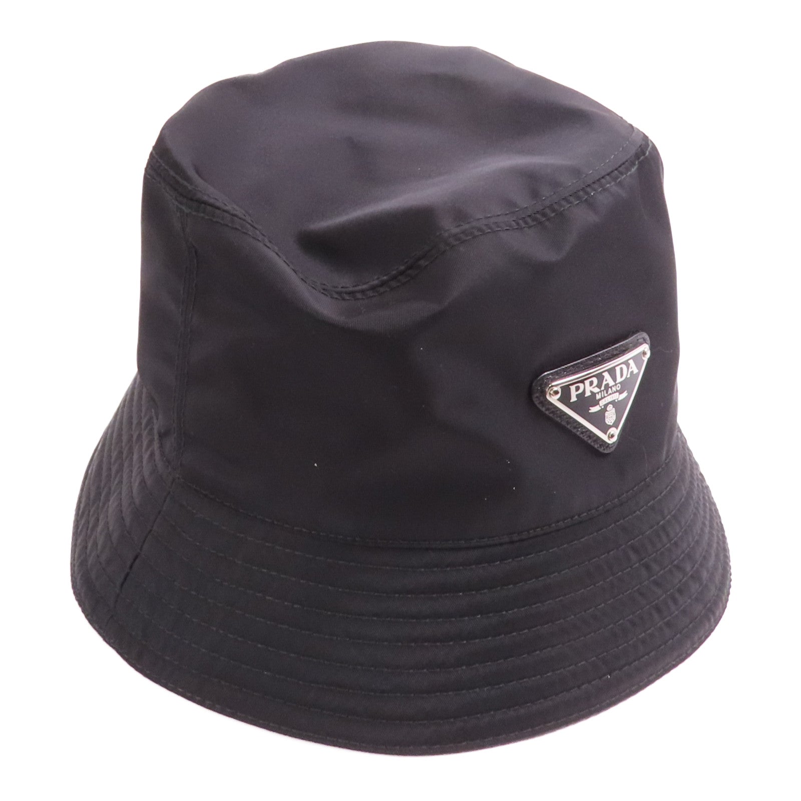 PRADA 尼龍Hat銀扣帽子S size