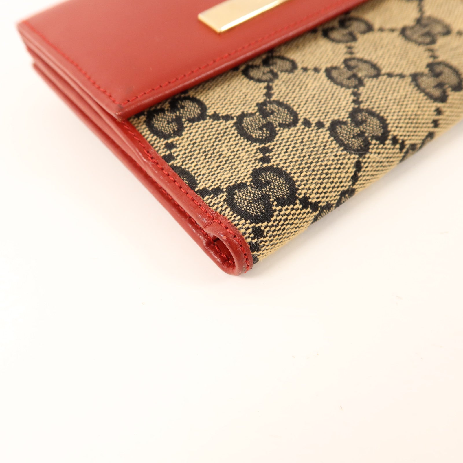 GUCCI 帆布Bifold Wallet金扣錢包