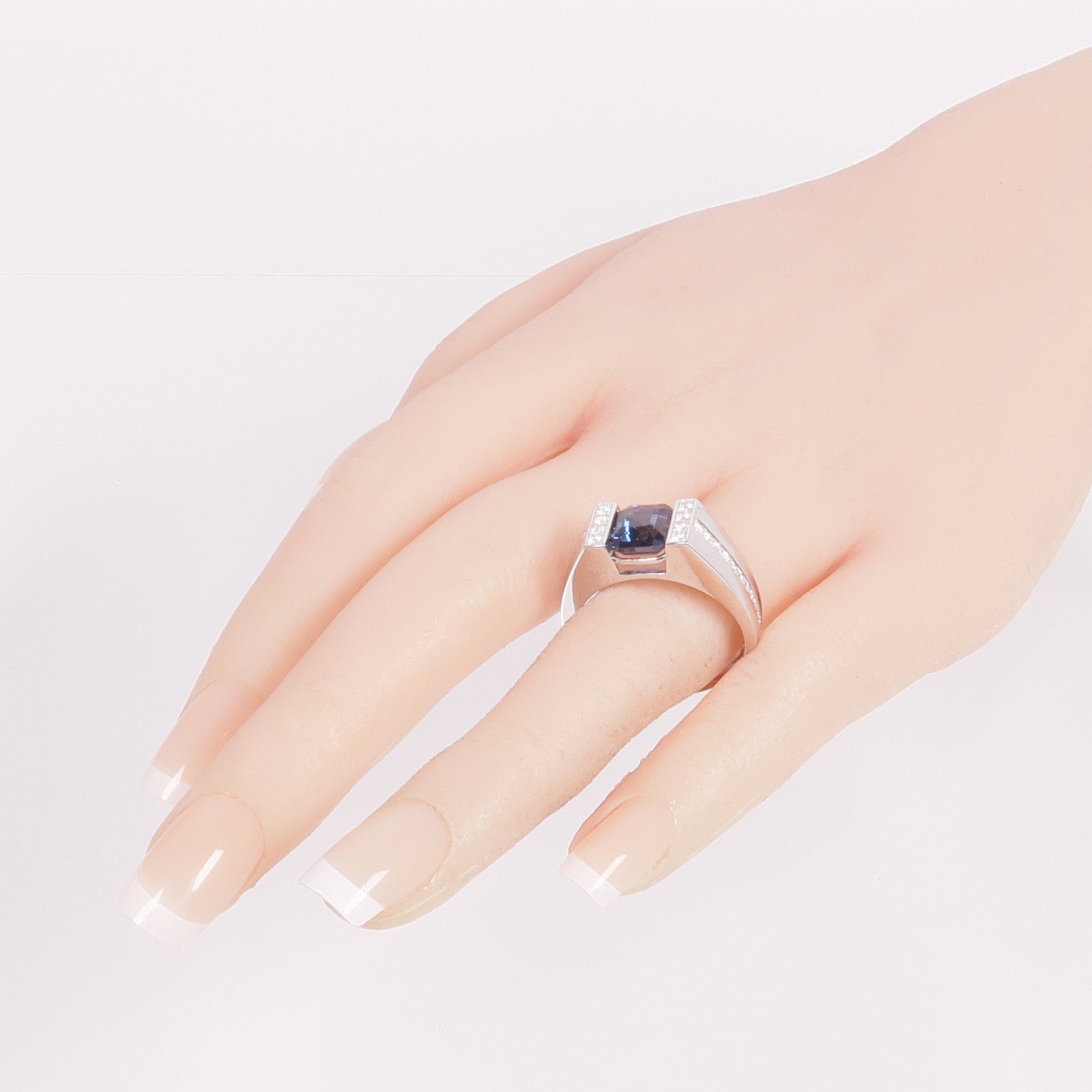 JEWELRY 18K白金Spinel Diamond Ring尖晶石/鑽石戒指US#11