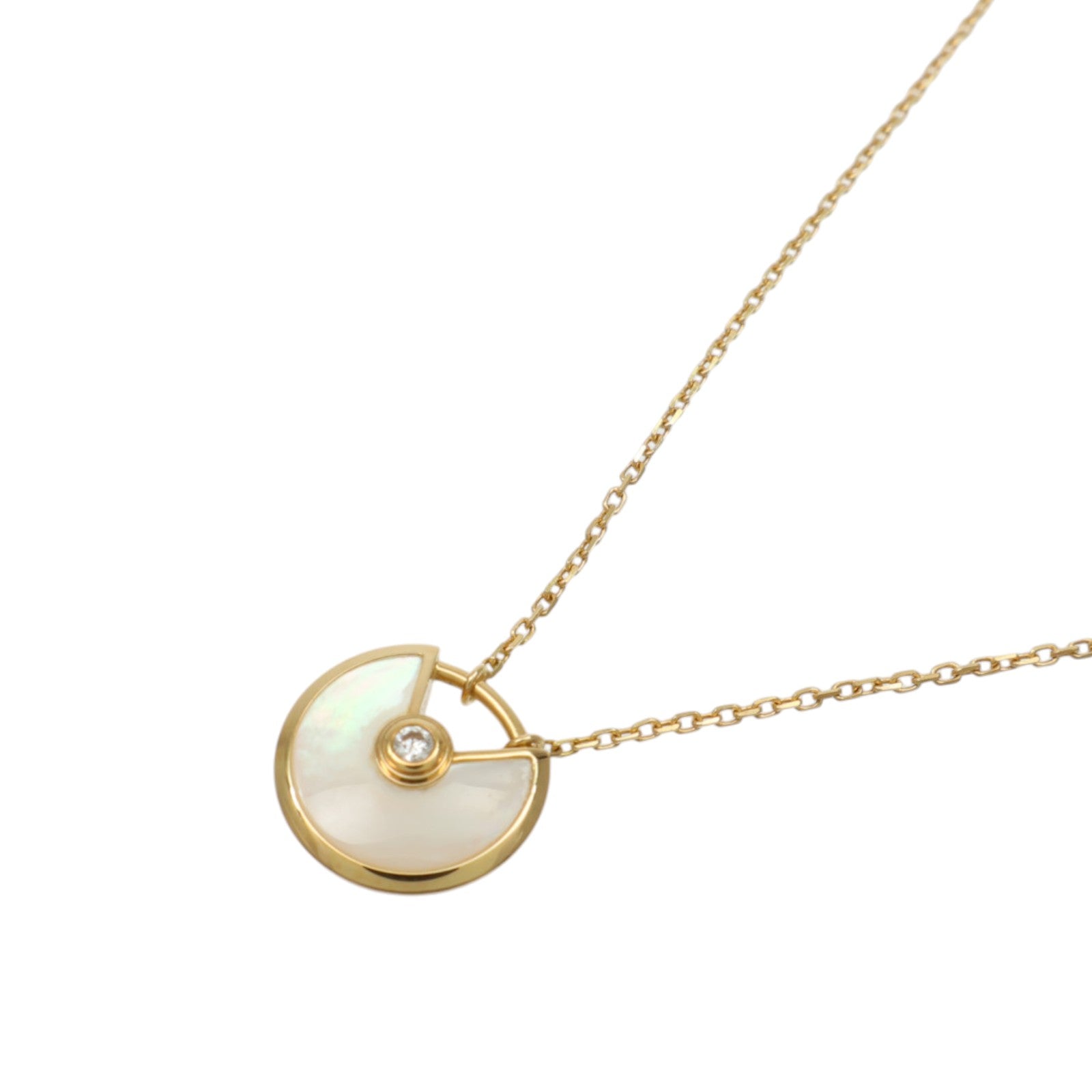 CARTIER 18K黃金Amulette Necklace珍珠母貝/鑽石項鍊