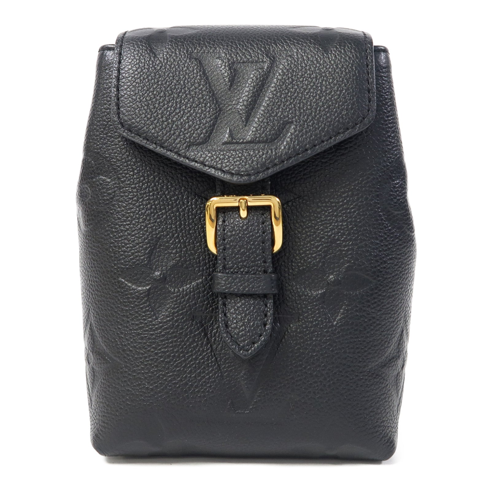 LOUIS VUITTON Monogram Empreinte Tiny Backpack金扣背包黑色