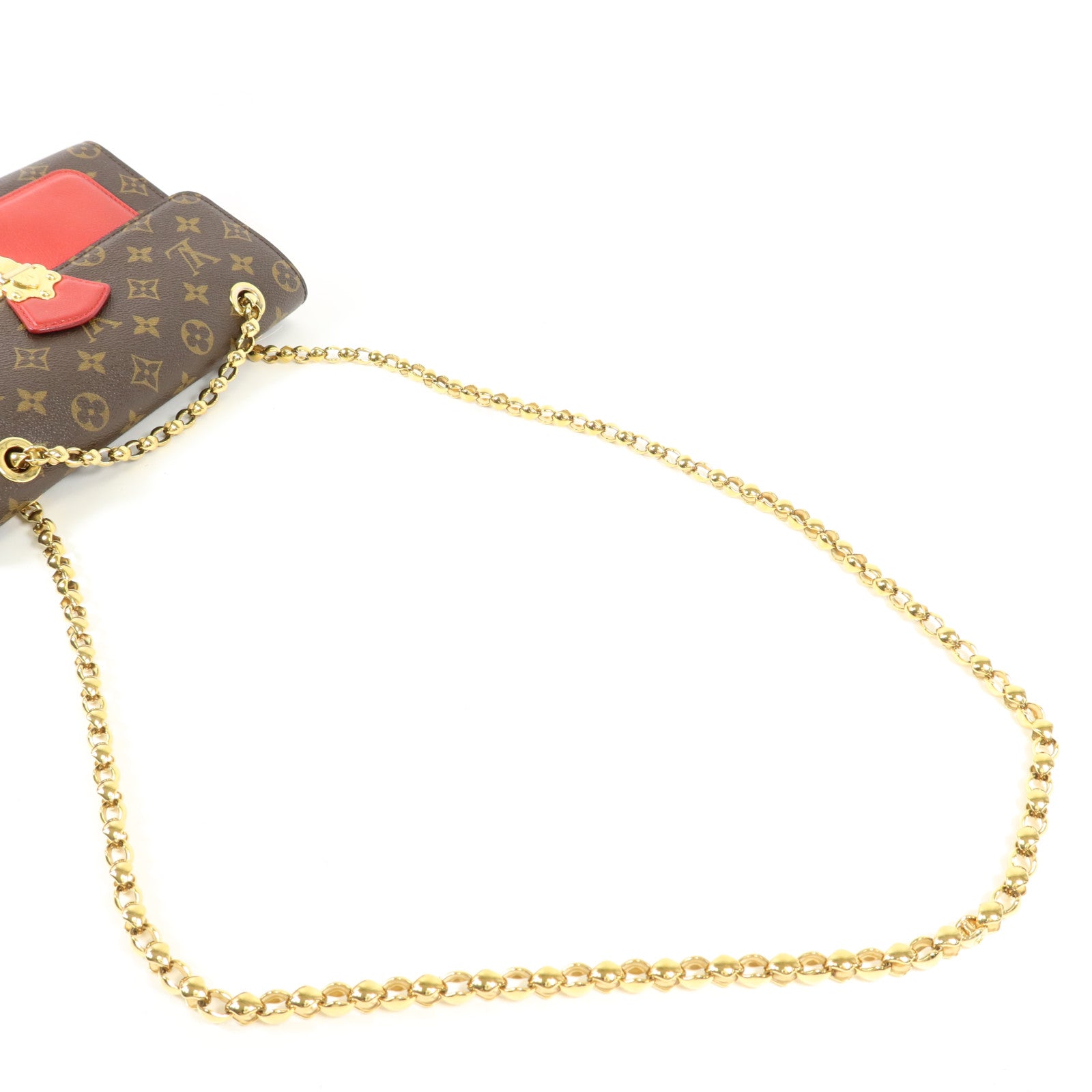 LOUIS VUITTON Monogram Victoire金扣鏈帶肩背袋