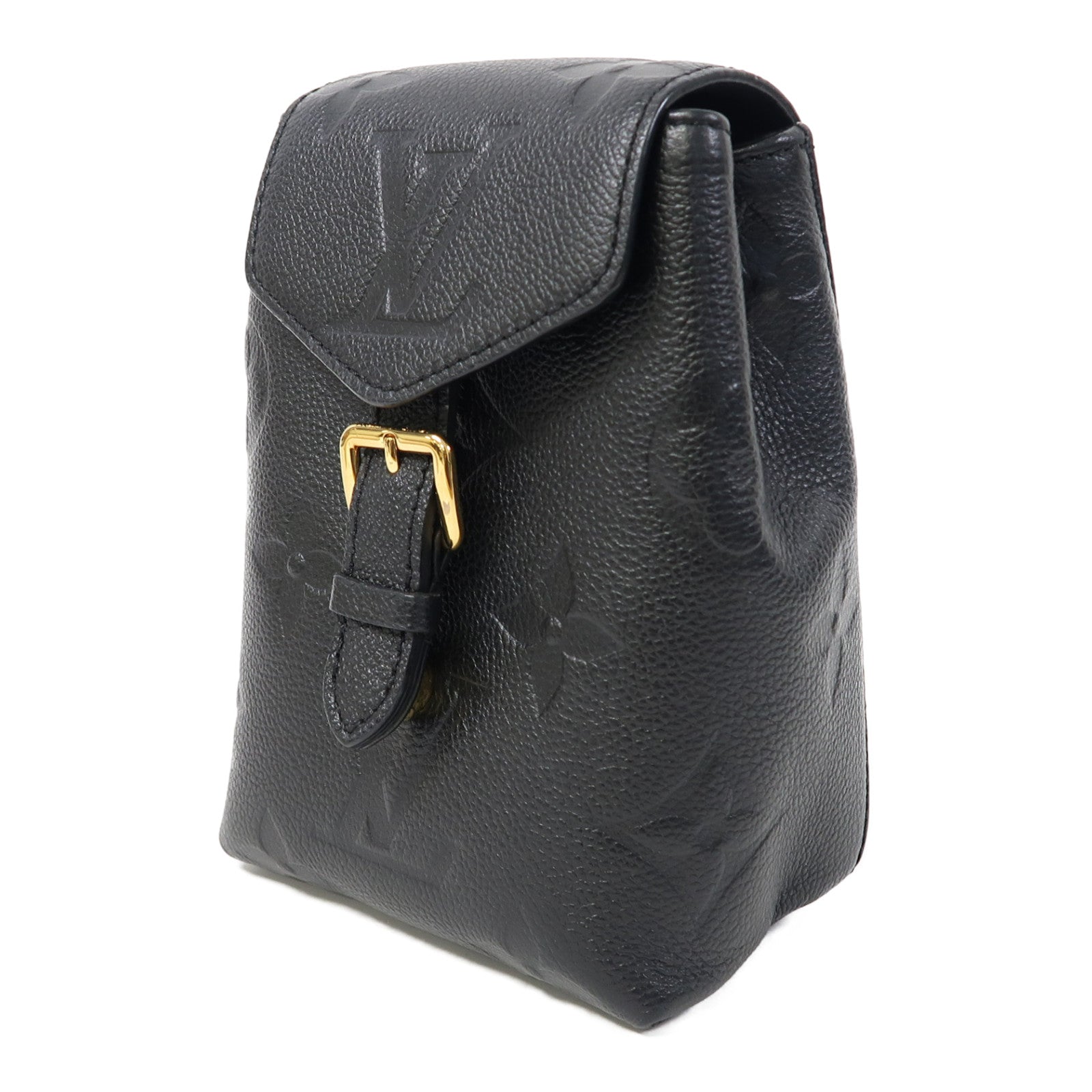 LOUIS VUITTON Monogram Empreinte Tiny Backpack金扣背包黑色