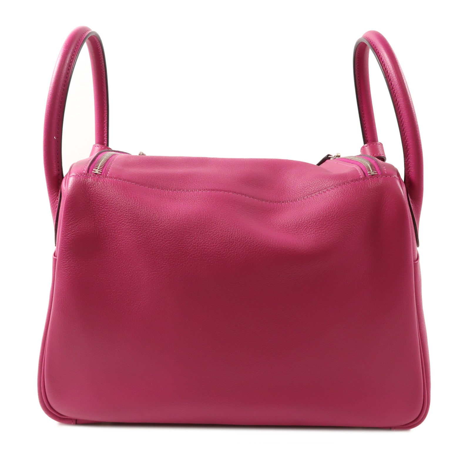 HERMES PHW Lindy 30 2 Way Shoulder Handbag Evercolor Leather Rose Purple