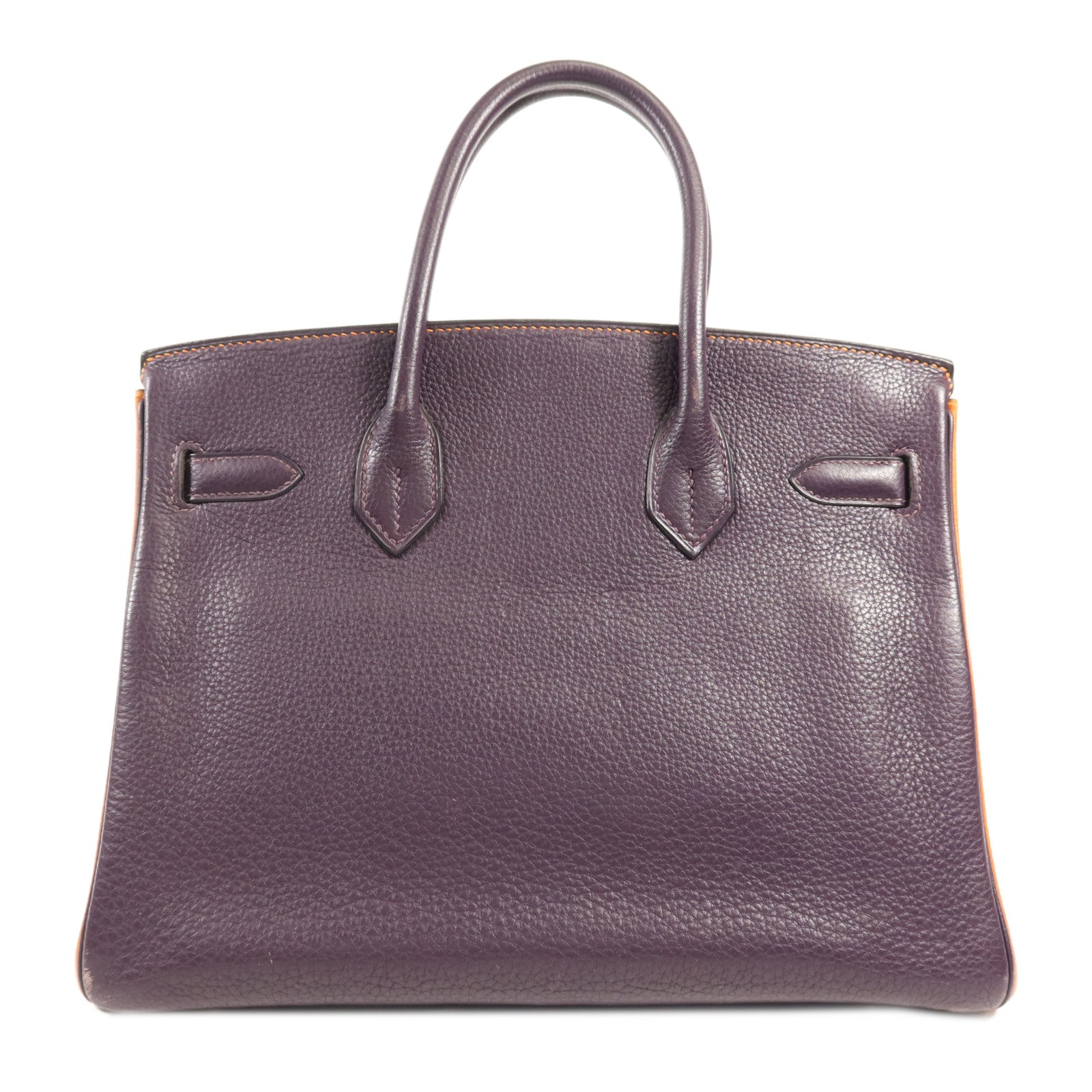 HERMES Togo皮革Birkin 30銀扣手挽袋Colvert/Orange/Prune