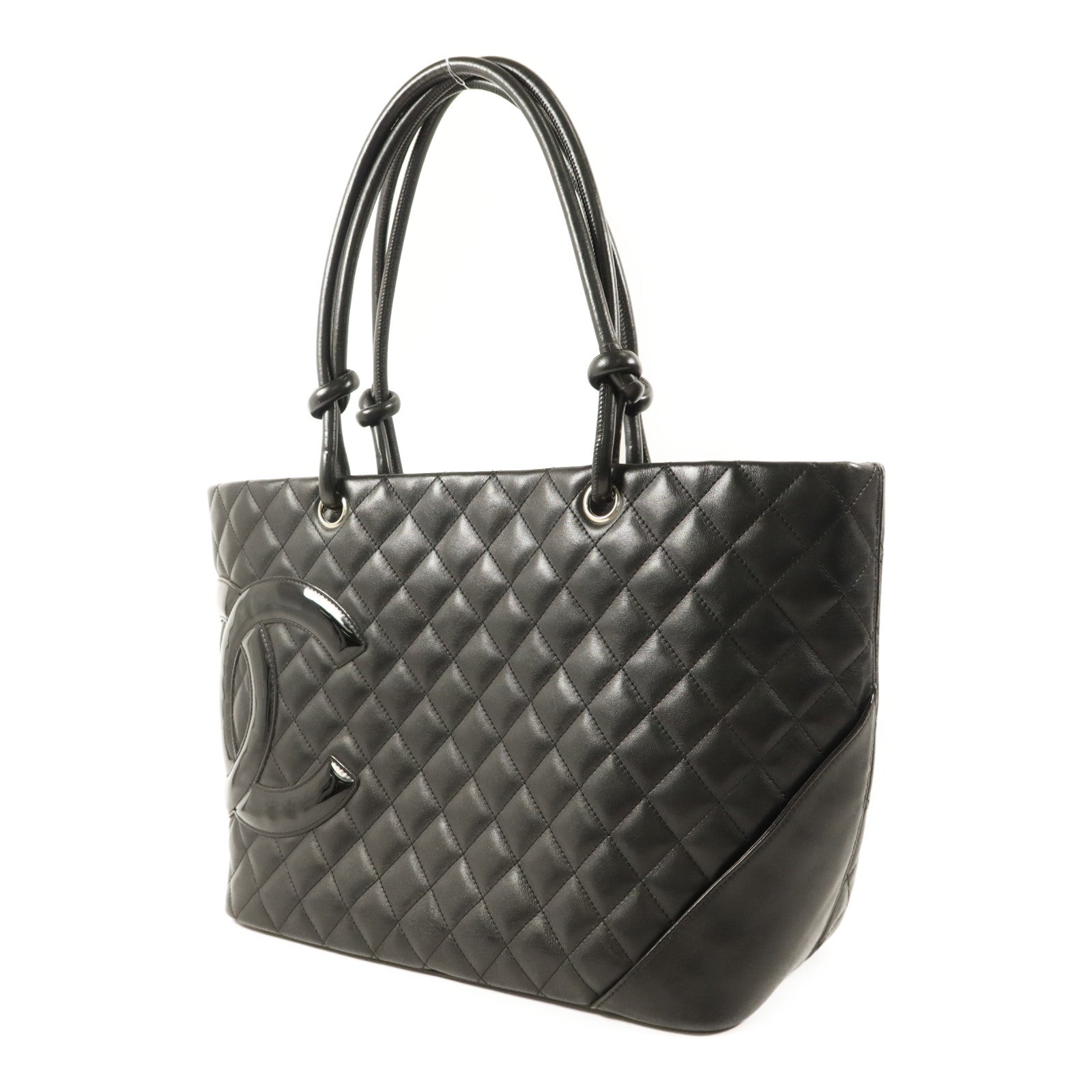 CHANEL 牛皮皮革Cambon Tote Bag銀扣手挽袋