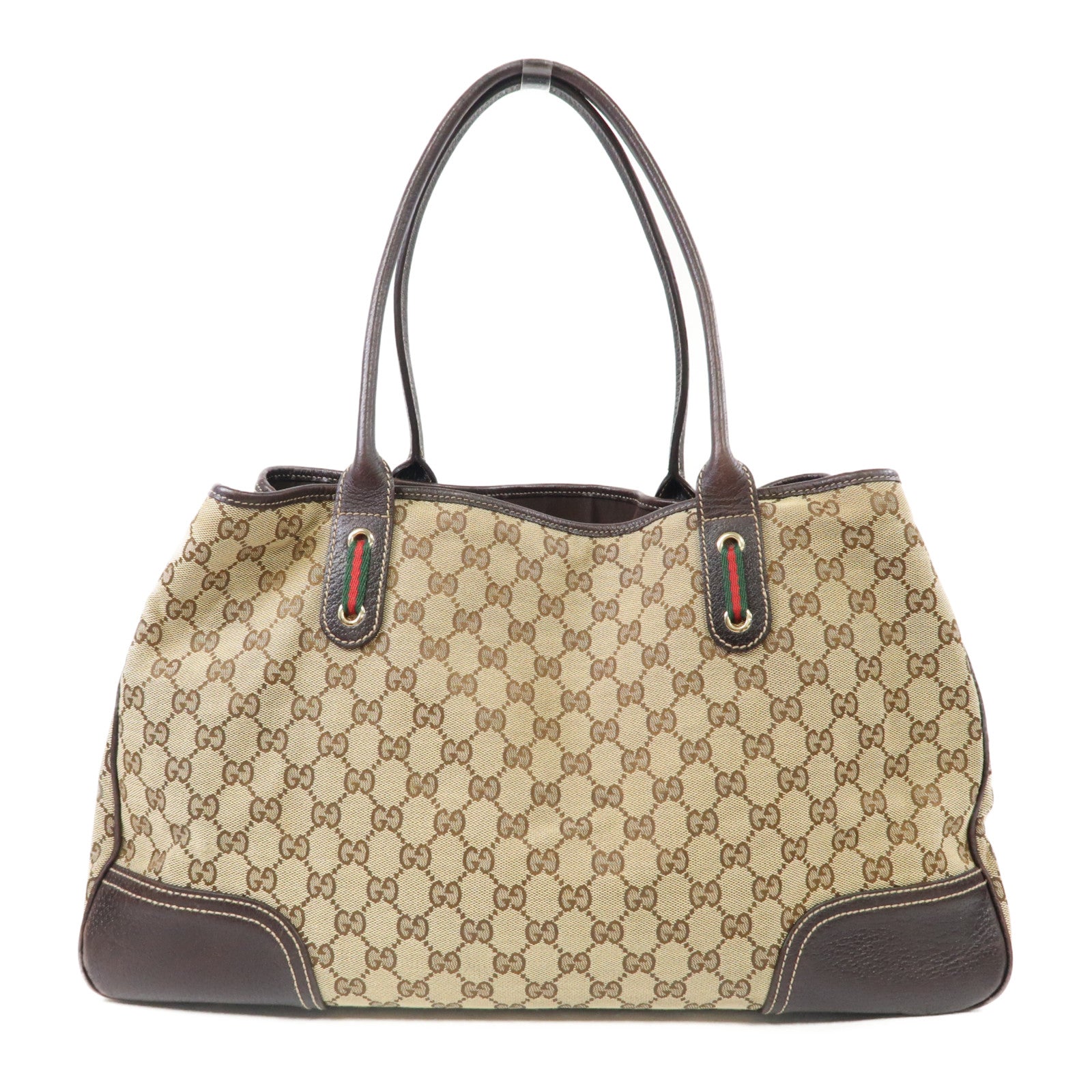 GUCCI 帆布Princy Tote Bag金扣肩背袋啡色