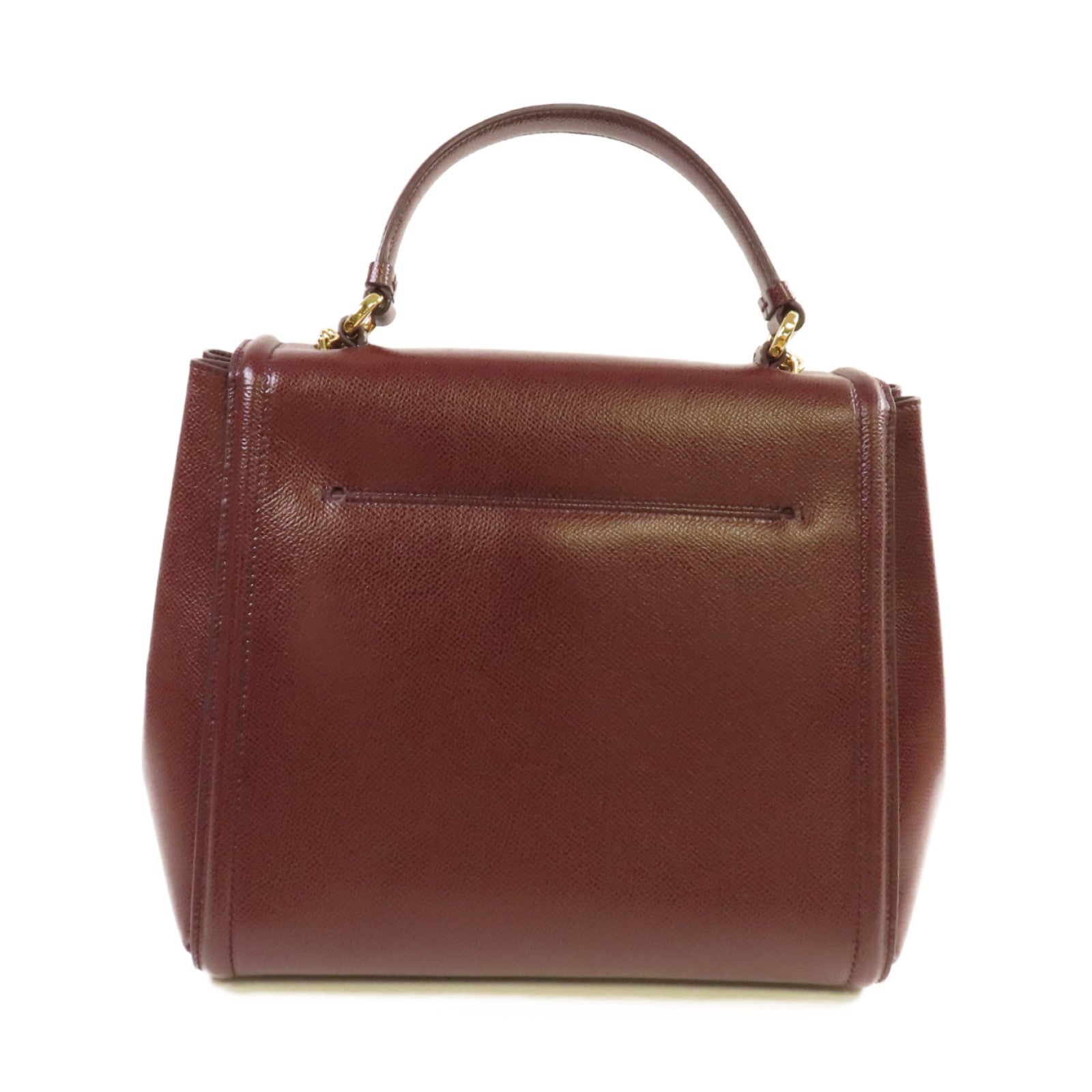 Salvatore Ferragamo 牛皮皮革2Way Shoulder Bag金扣手挽肩背兩用袋酒紅色