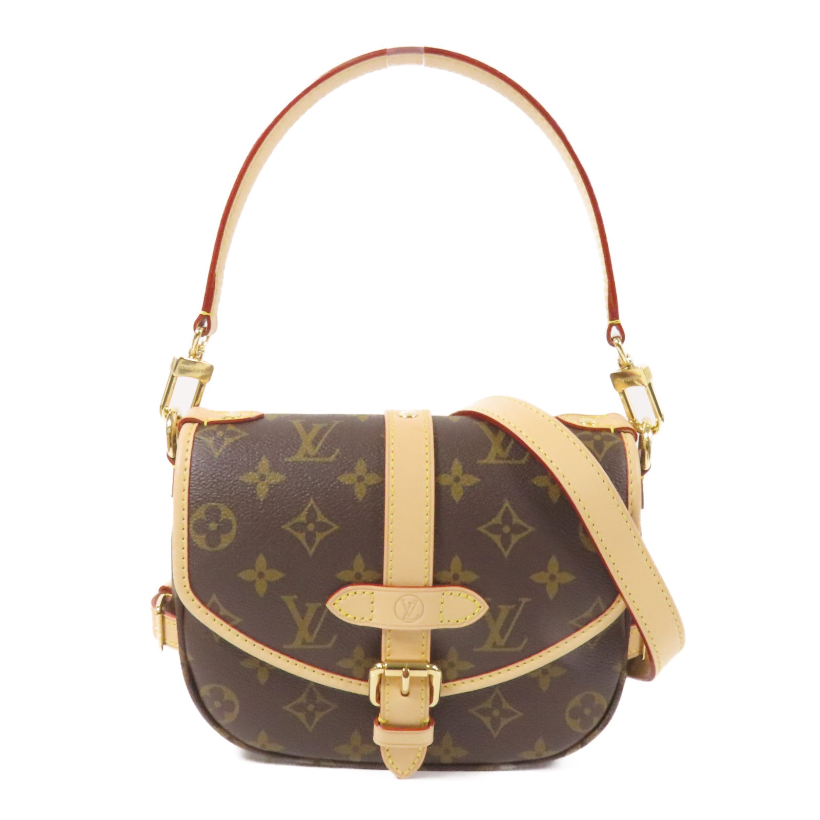 LOUIS VUITTON Monogram Saumur BB金扣手挽肩背兩用袋