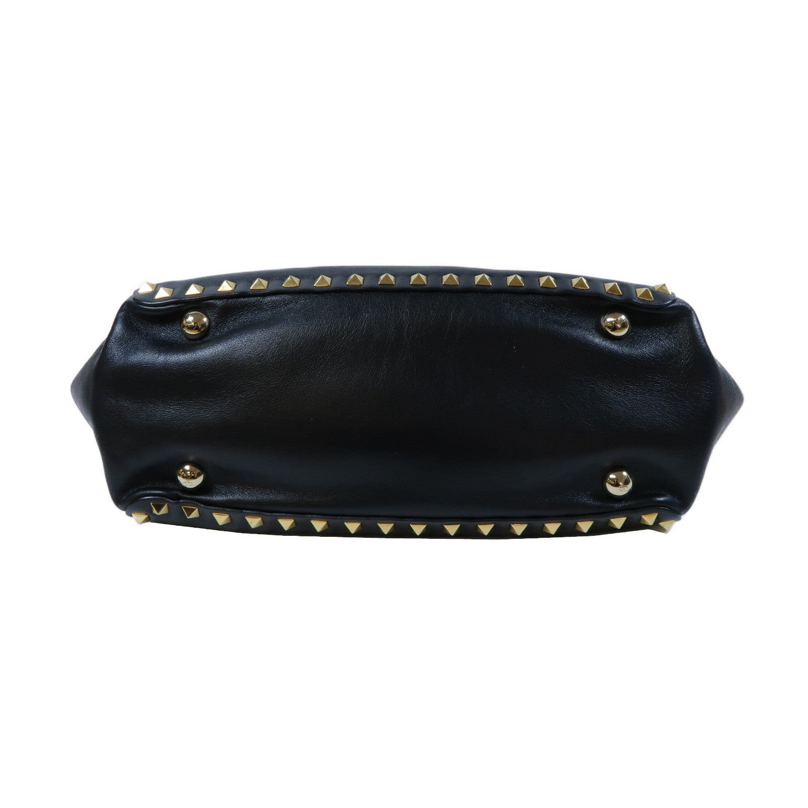 Valentino 牛皮皮革Rockstud Tote金扣手挽肩背兩用袋黑色