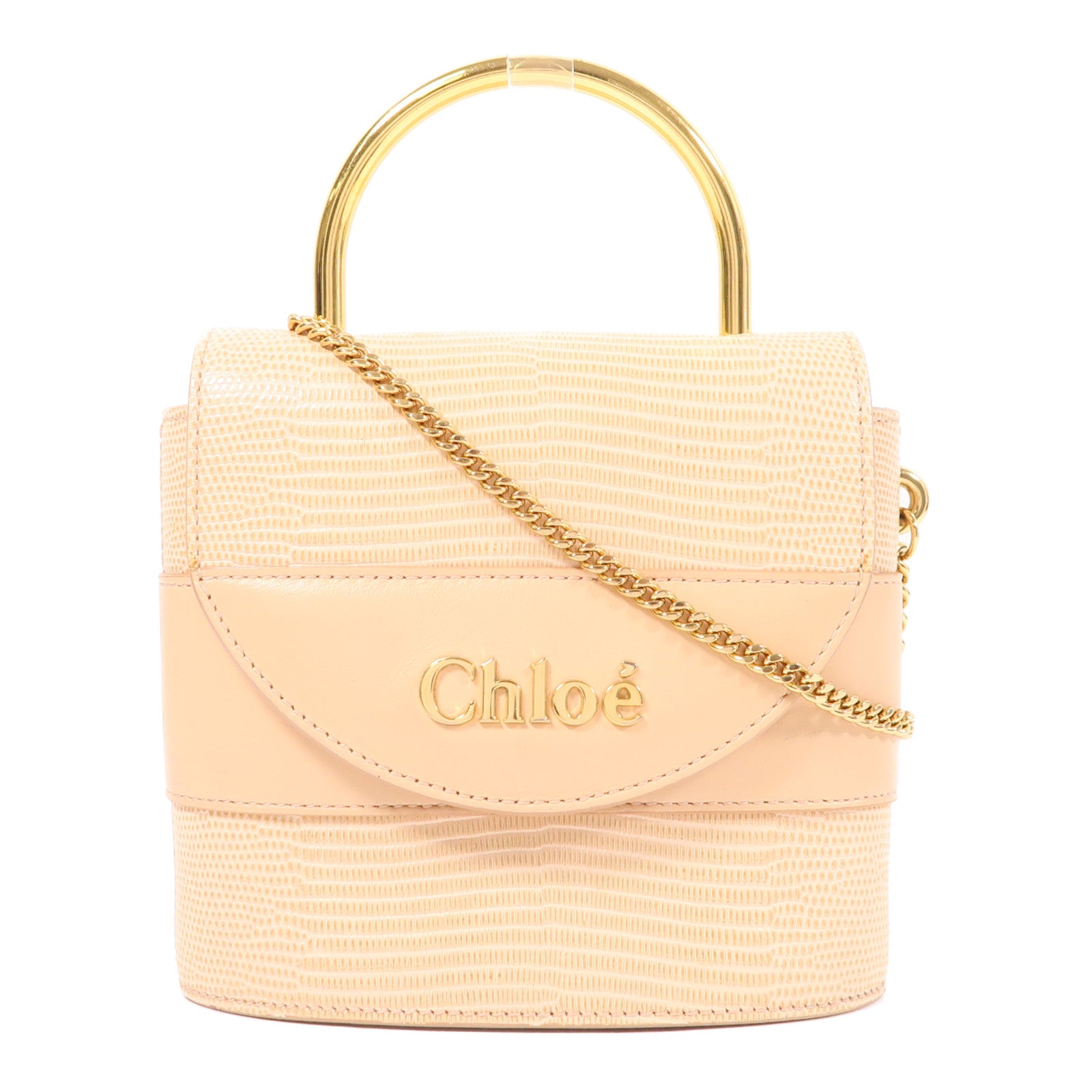 Chloe 牛皮皮革Aby Lock Bag金扣手挽肩背兩用袋