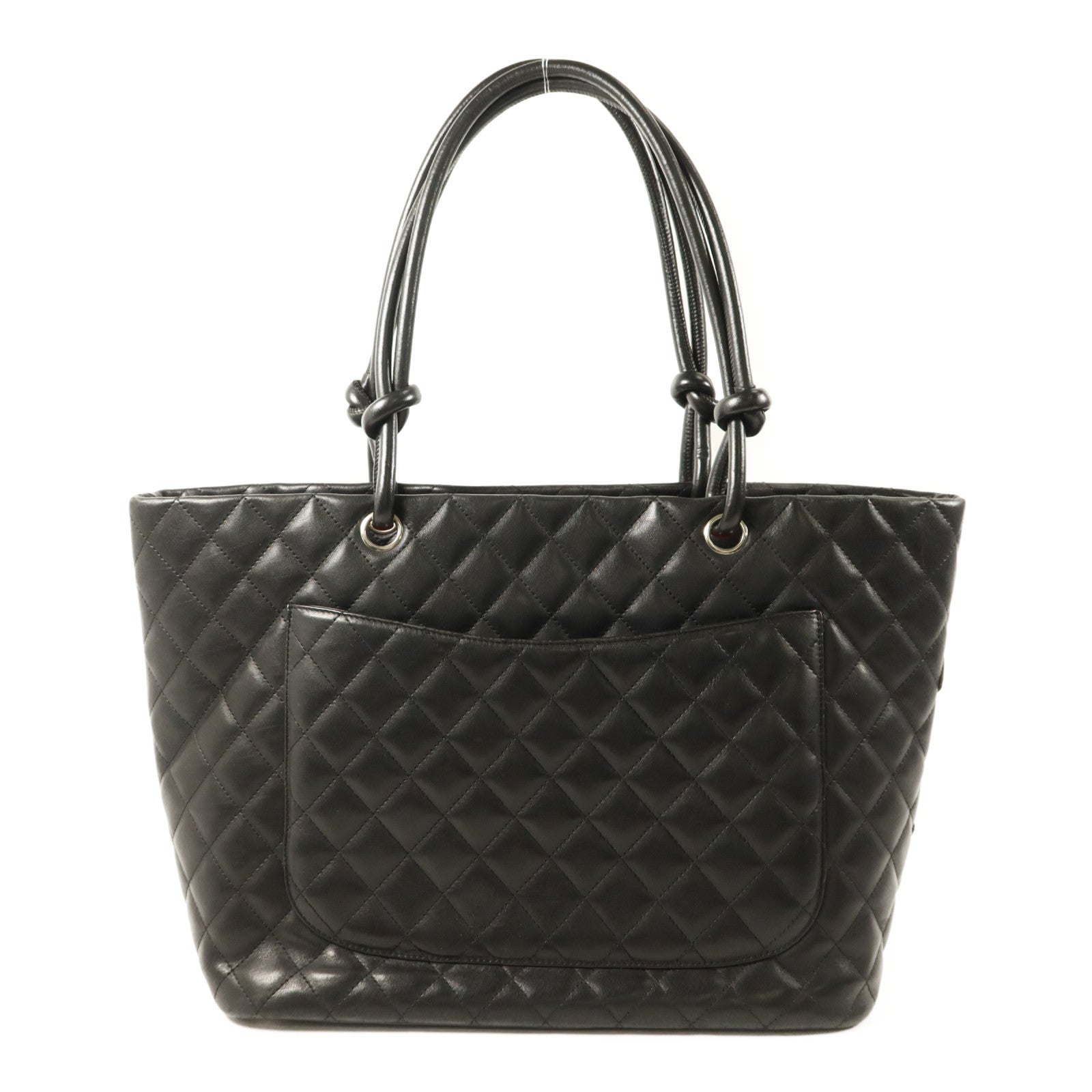 CHANEL 牛皮皮革Cambon Tote Bag銀扣手挽袋