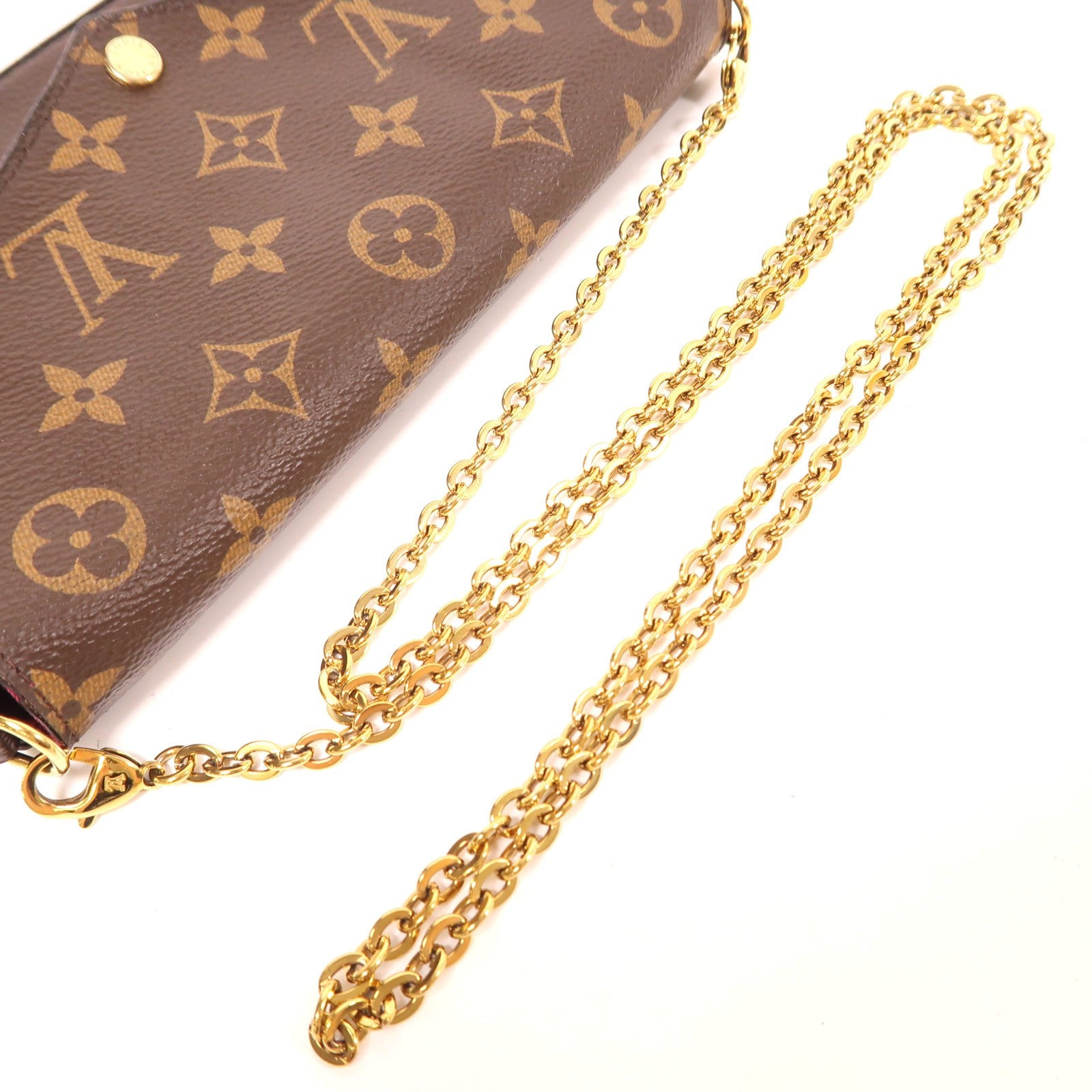 LOUIS VUITTON Monogram Pochette Felicie金扣鏈帶肩背袋