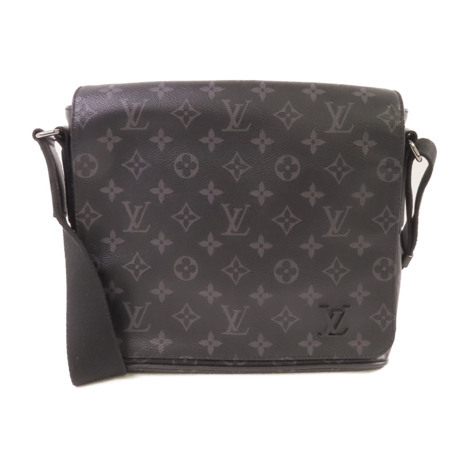 LOUIS VUITTON 【激減優惠】Monogram Eclipse District PM Shoulder Bag銀扣肩背袋黑色