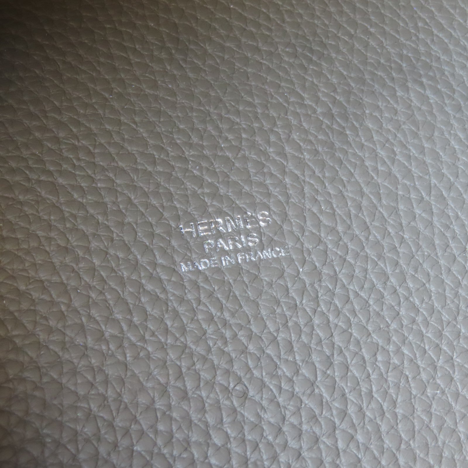 HERMES Clemence皮革Picotin MM銀扣手挽袋錫灰色